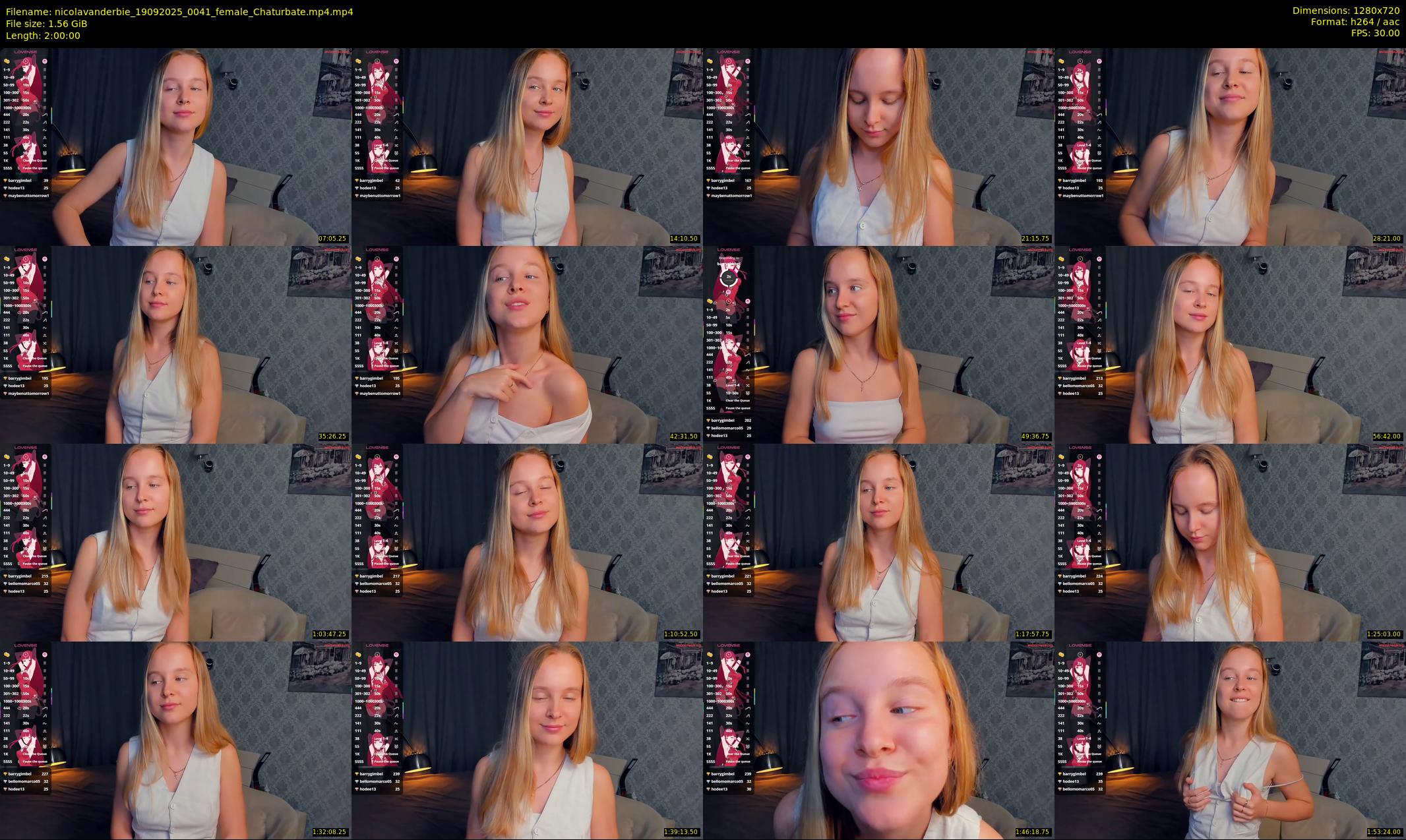 nicolavanderbie — 120 minute Chaturbate female cam show recording, 720p, Sep 19, 2025