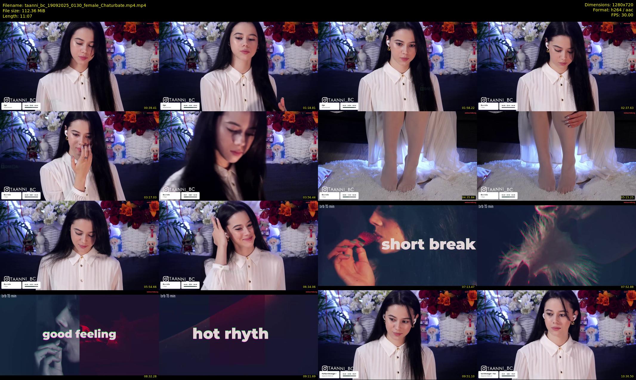 taanni_bc — 12 minute Chaturbate female cam show recording, 720p, Sep 19, 2025