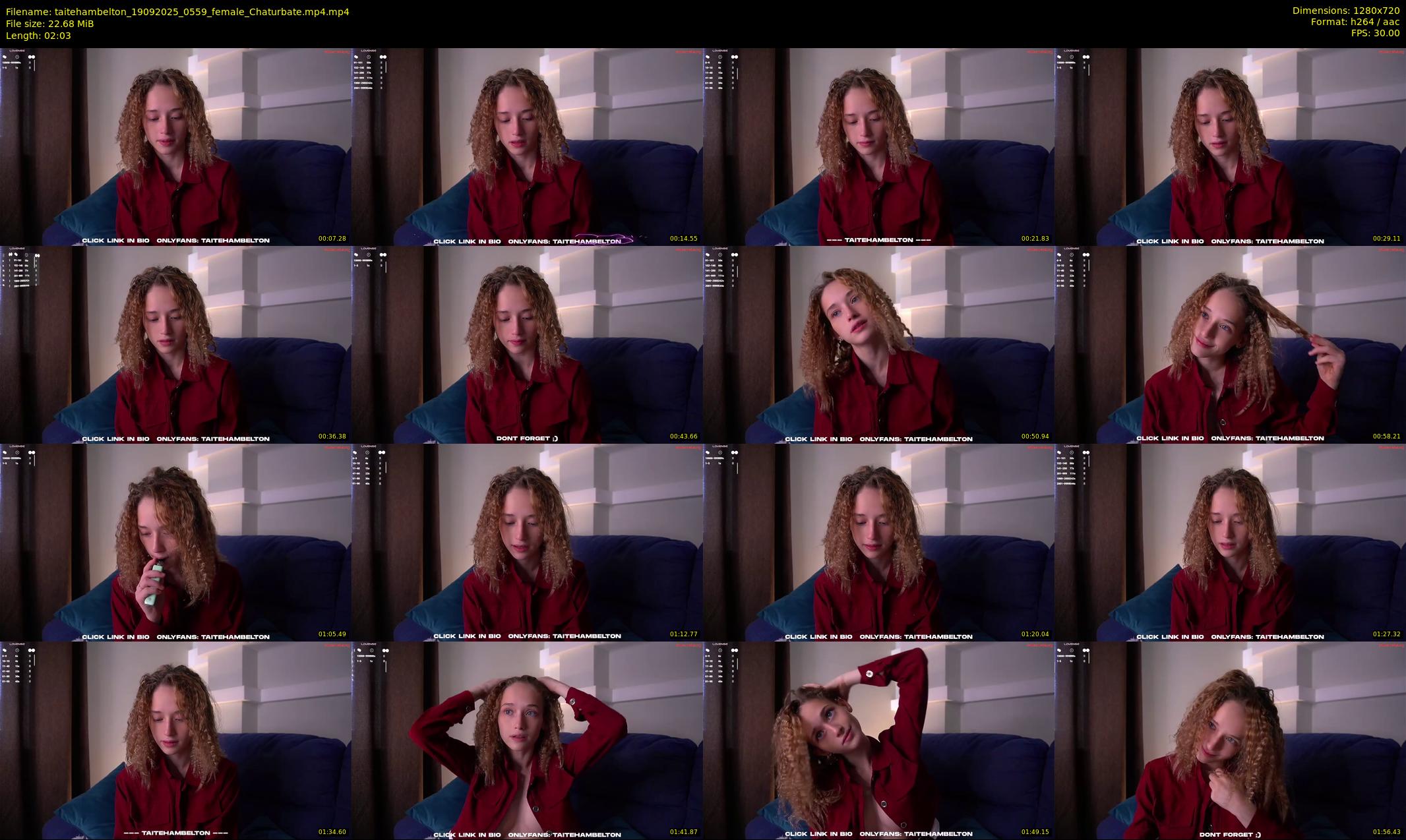 taitehambelton — 3 minute Chaturbate female cam show recording, 720p, Sep 19, 2025