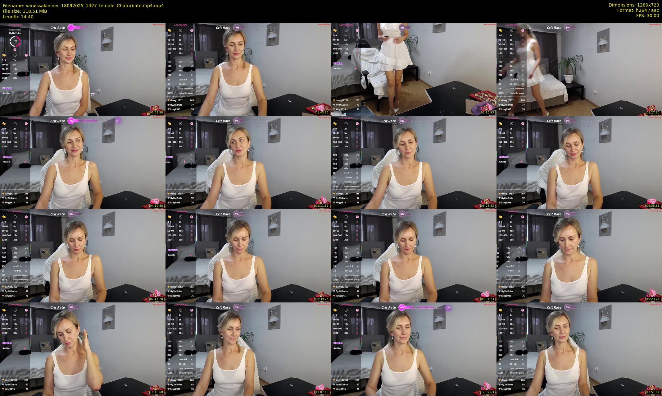 vanessakleiner — 15 minute Chaturbate female cam show recording, 720p, Sep 18, 2025