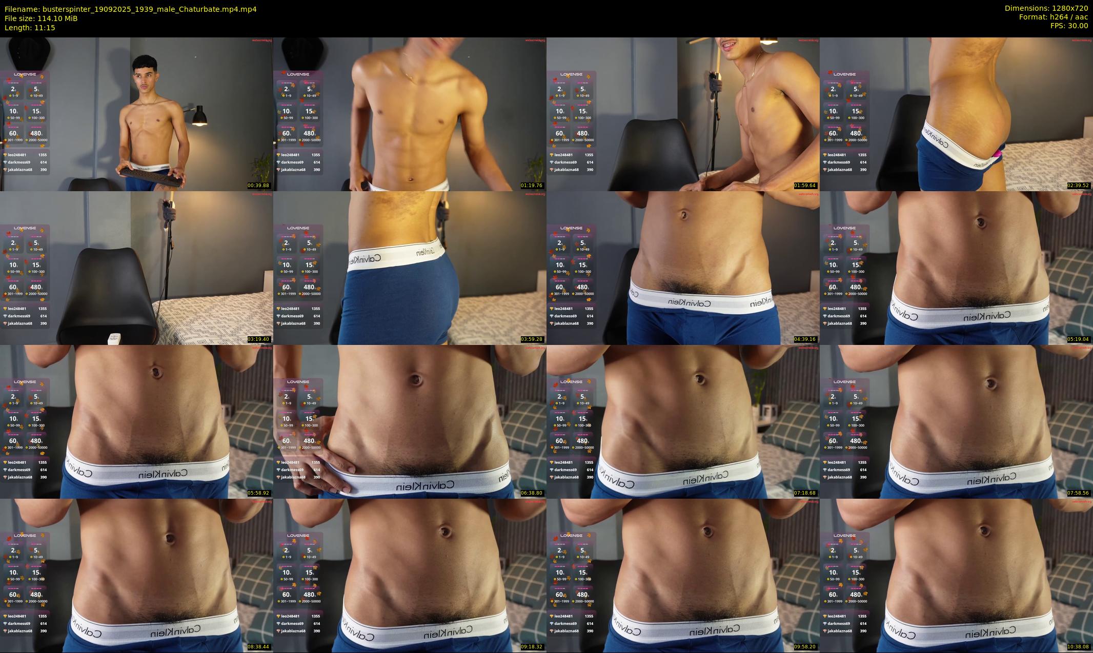 busterspinter — 12 minute Chaturbate male cam show recording, 720p, Sep 19, 2025