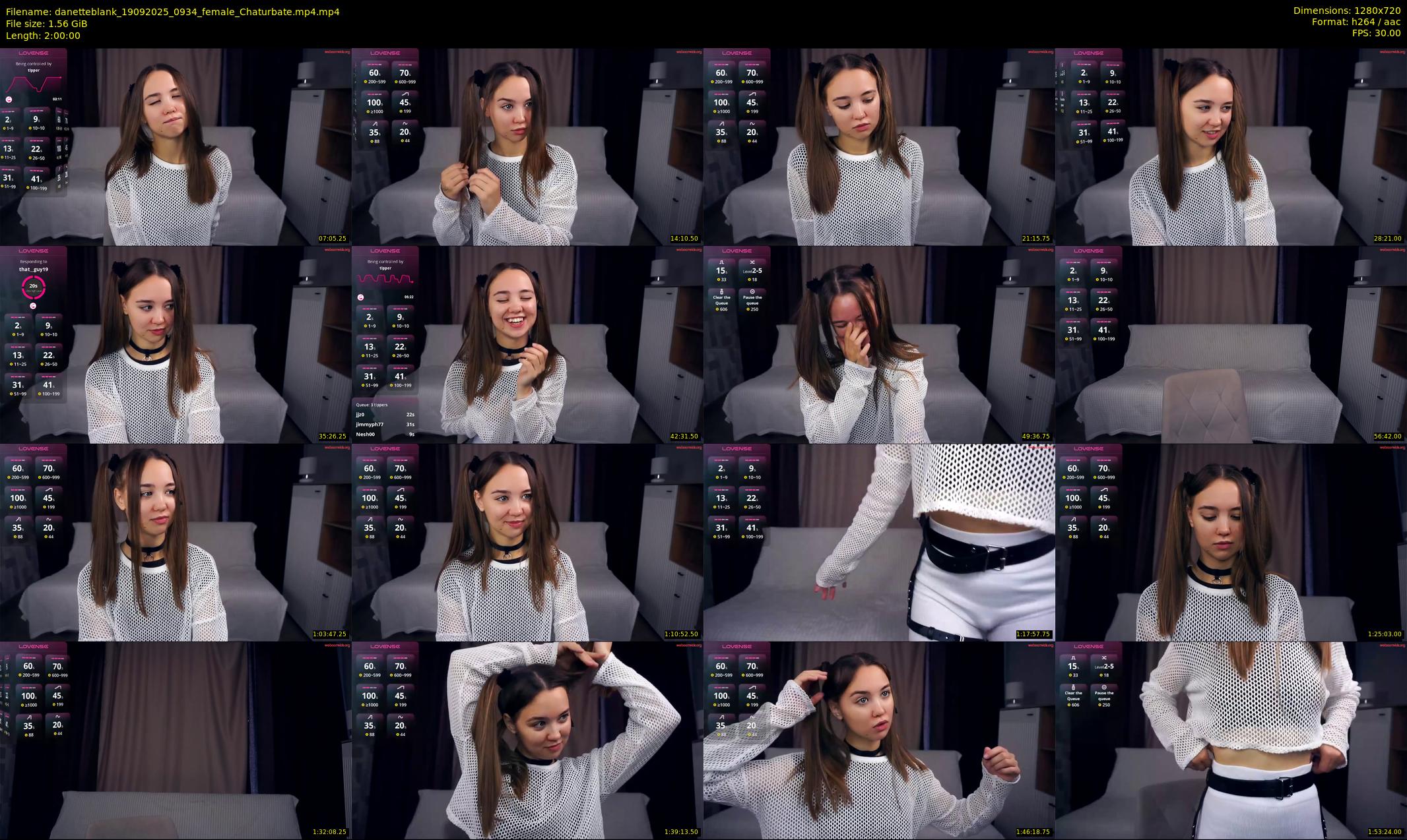 danetteblank — 120 minute Chaturbate female cam show recording, 720p, Sep 19, 2025