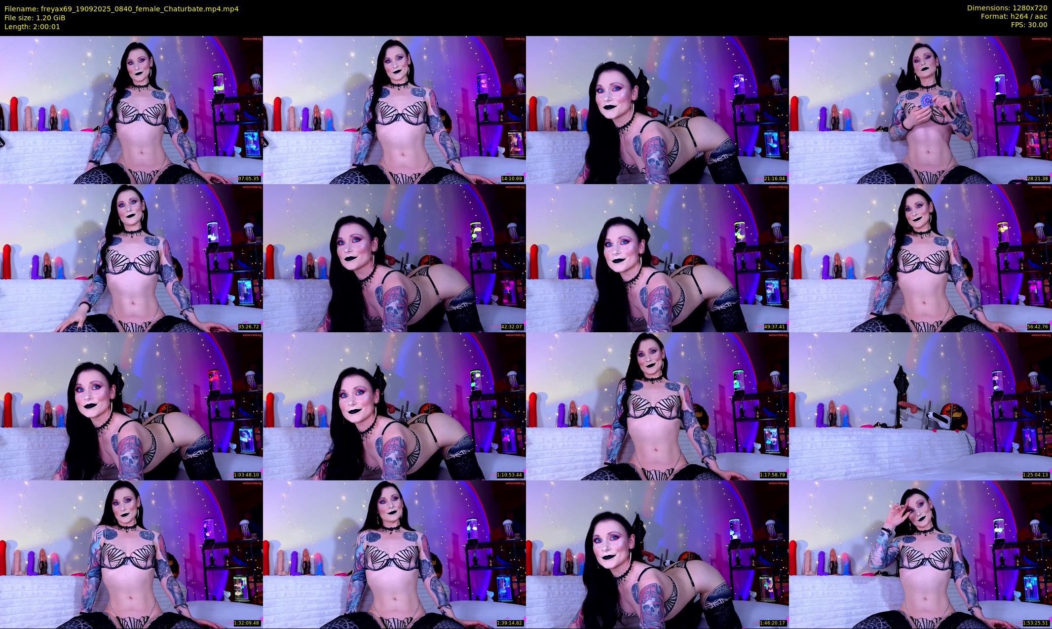 freyax69 — 121 minute Chaturbate female cam show recording, 720p, Sep 19, 2025