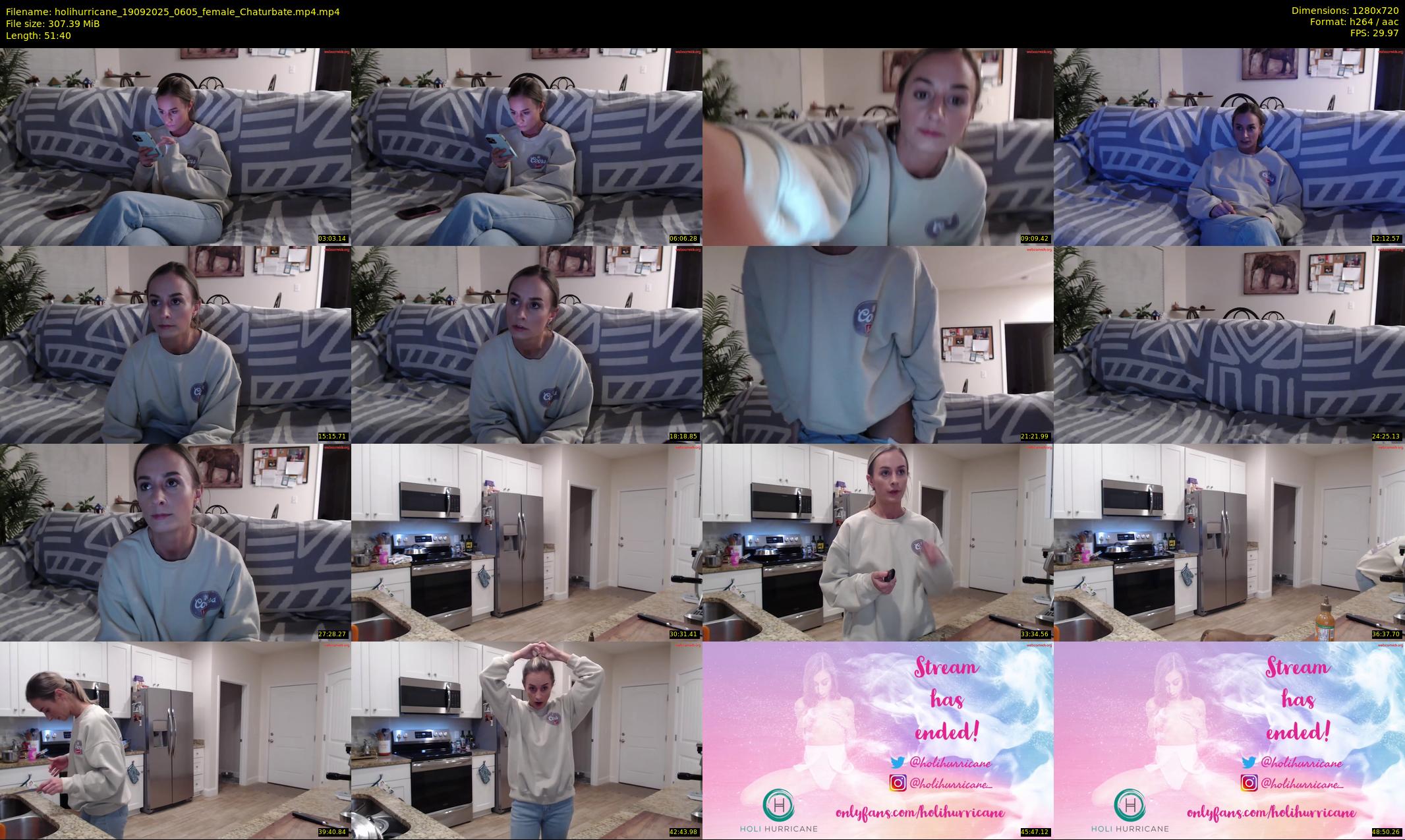holihurricane — 52 minute Chaturbate female cam show recording, 720p, Sep 19, 2025