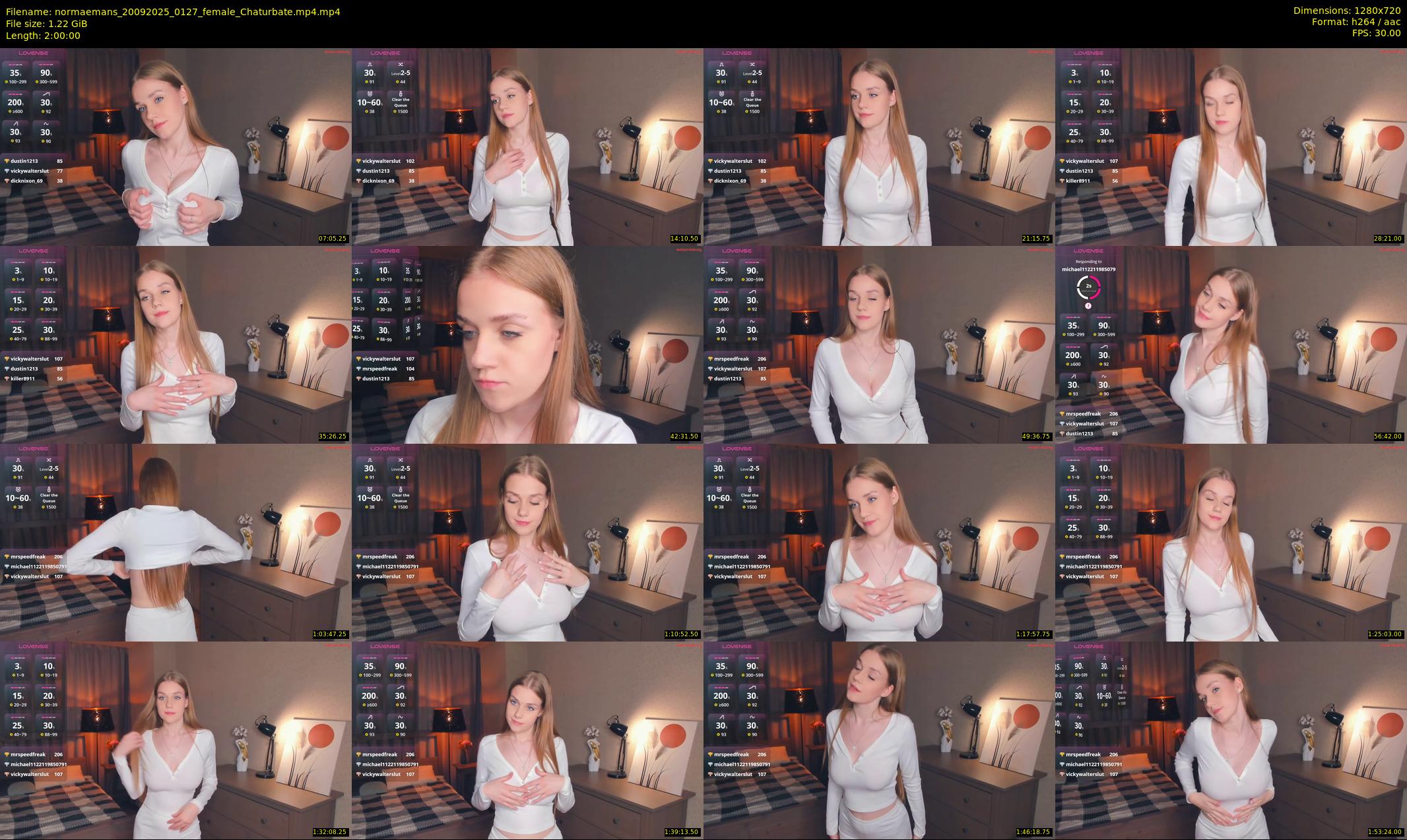 normaemans — 120 minute Chaturbate female cam show recording, 720p, Sep 20, 2025