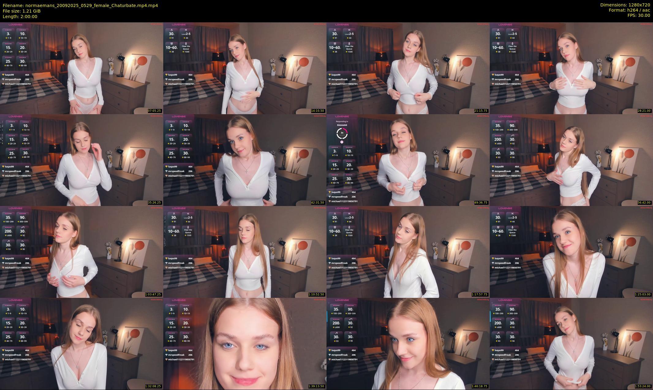 normaemans — 120 minute Chaturbate female cam show recording, 720p, Sep 20, 2025