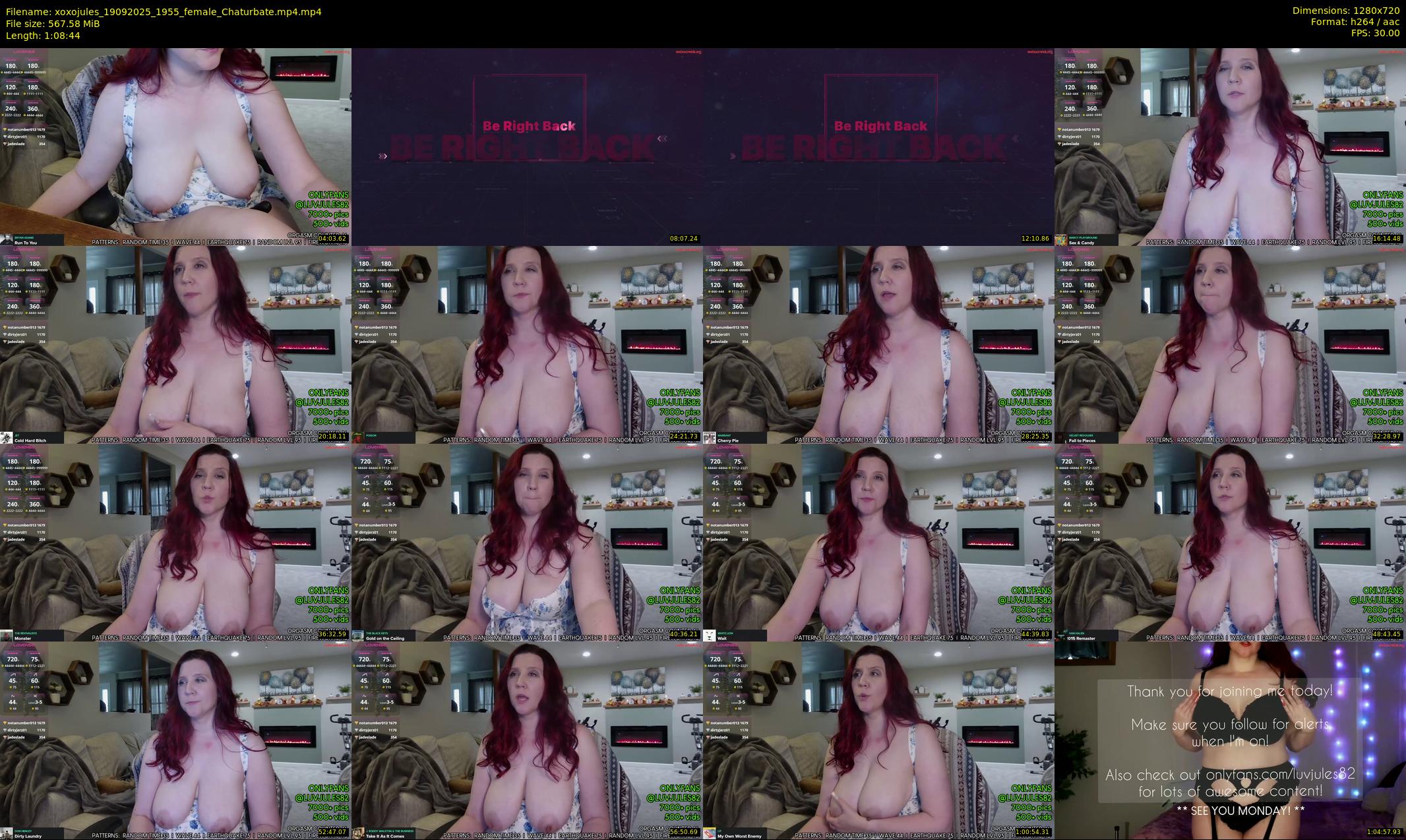 xoxojules — 69 minute Chaturbate female cam show recording, 720p, Sep 19, 2025