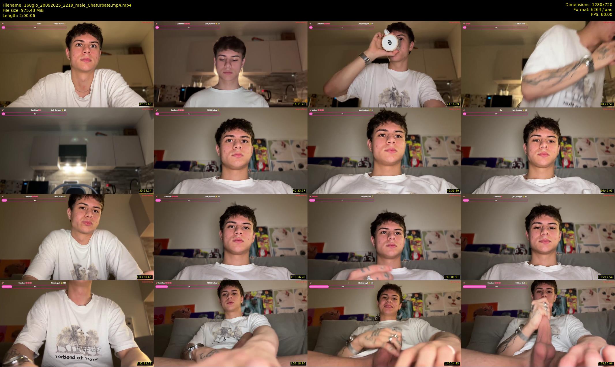 168gio — 121 minute Chaturbate male cam show recording, 720p, Sep 20, 2025