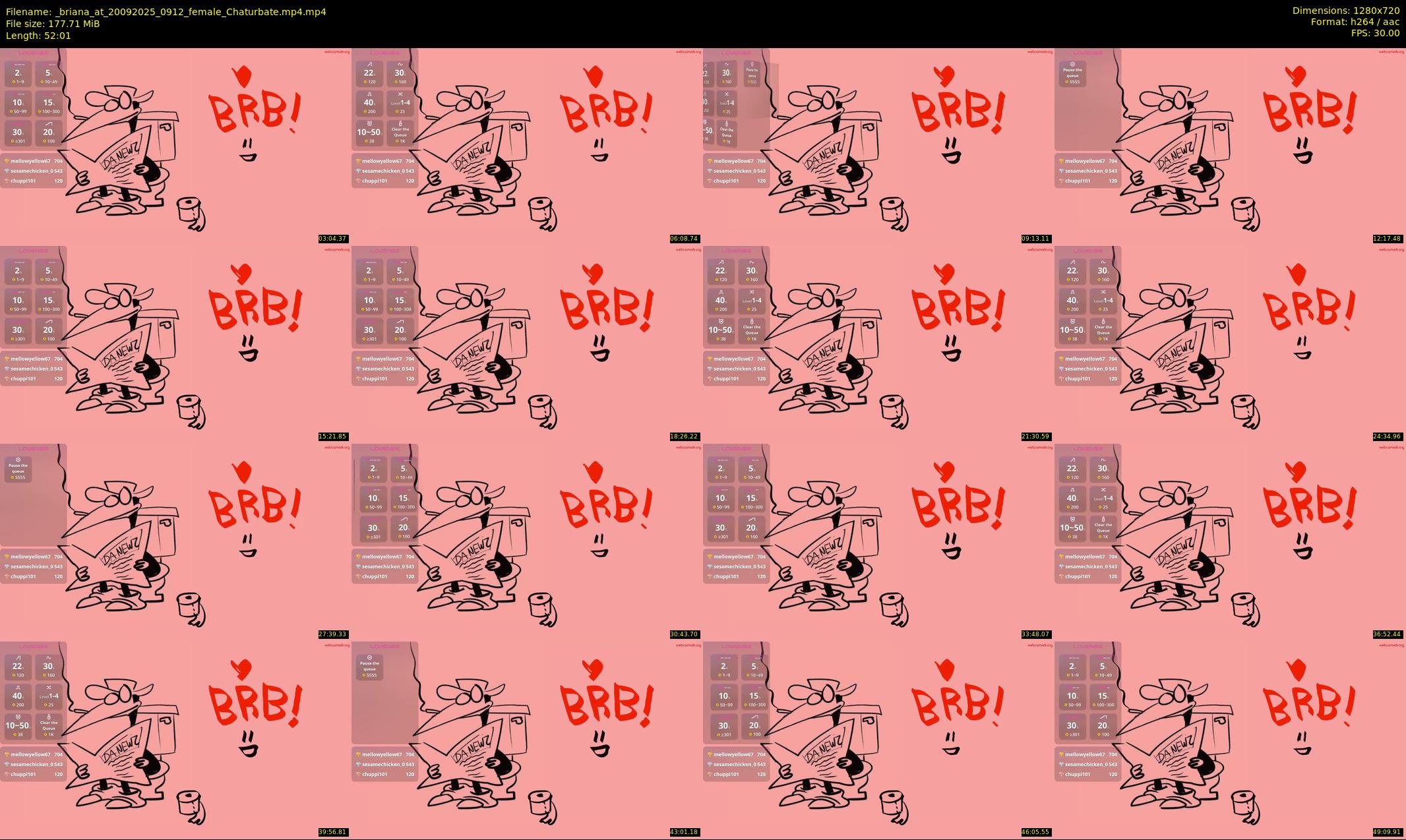 _briana_at — 53 minute Chaturbate female cam show recording, 720p, Sep 20, 2025