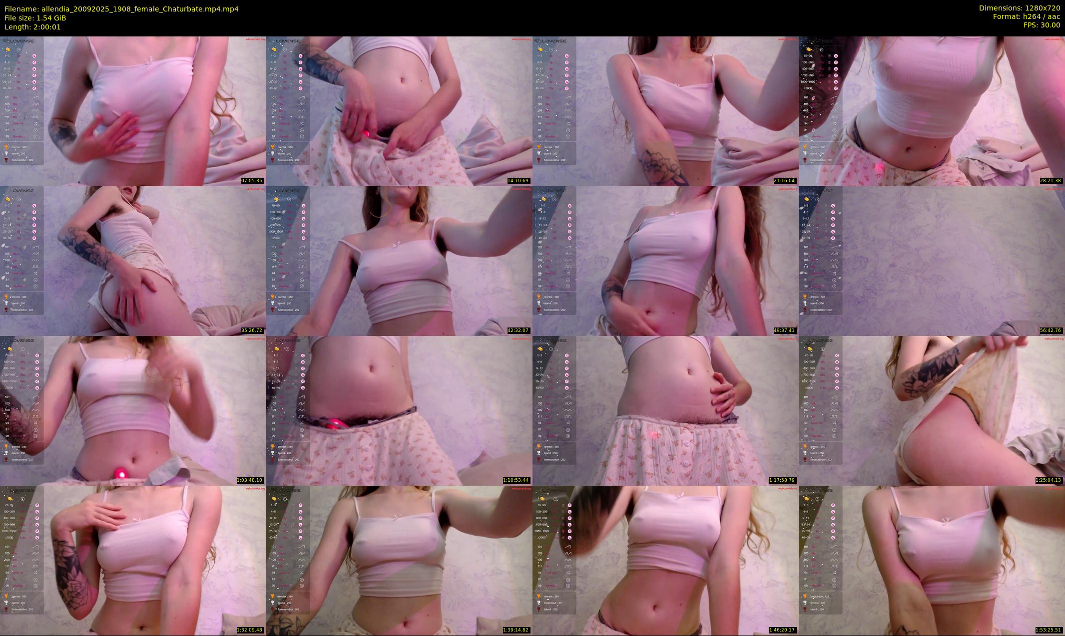 allendia — 121 minute Chaturbate female cam show recording, 720p, Sep 20, 2025
