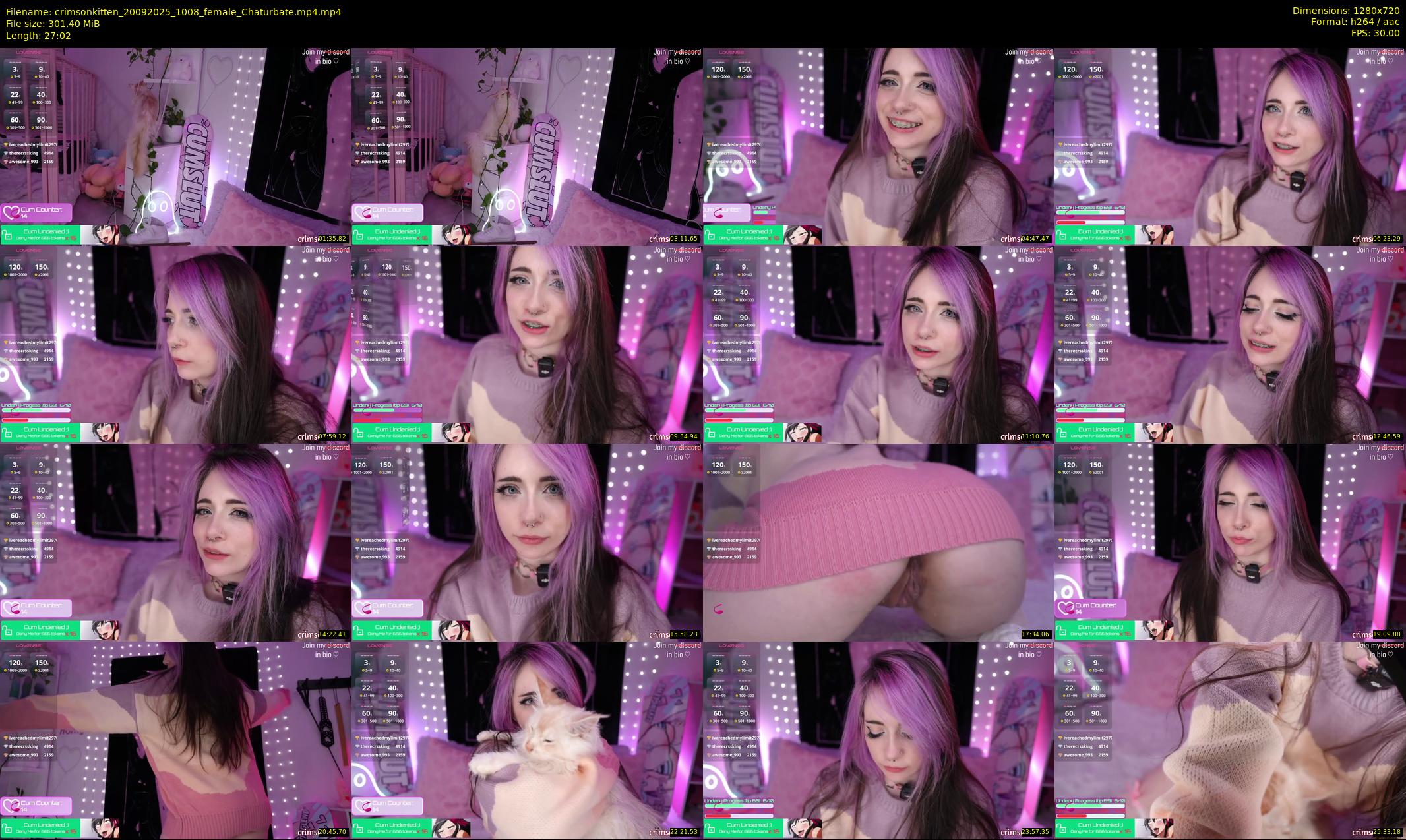 crimsonkitten — 28 minute Chaturbate female cam show recording, 720p, Sep 20, 2025