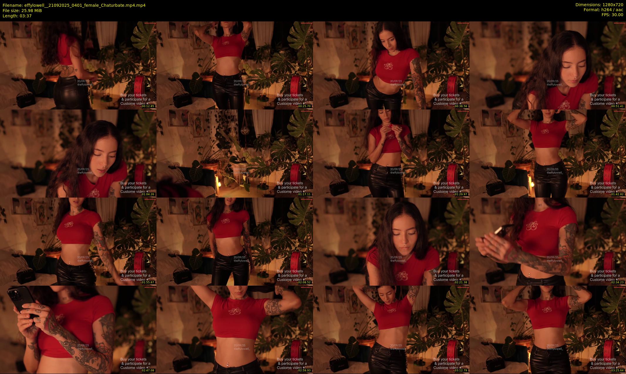 effylowell_ — 4 minute Chaturbate female cam show recording, 720p, Sep 21, 2025