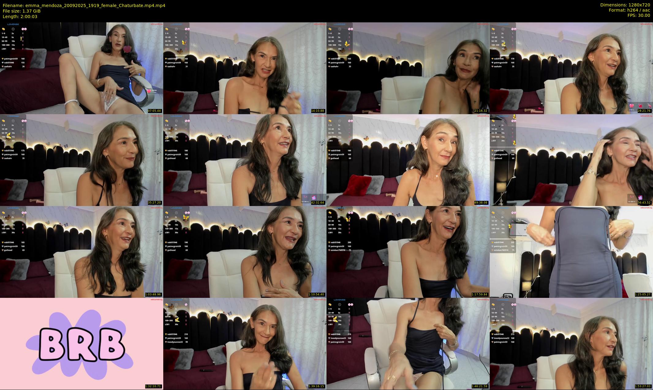 emma_mendoza — 121 minute Chaturbate female cam show recording, 720p, Sep 20, 2025