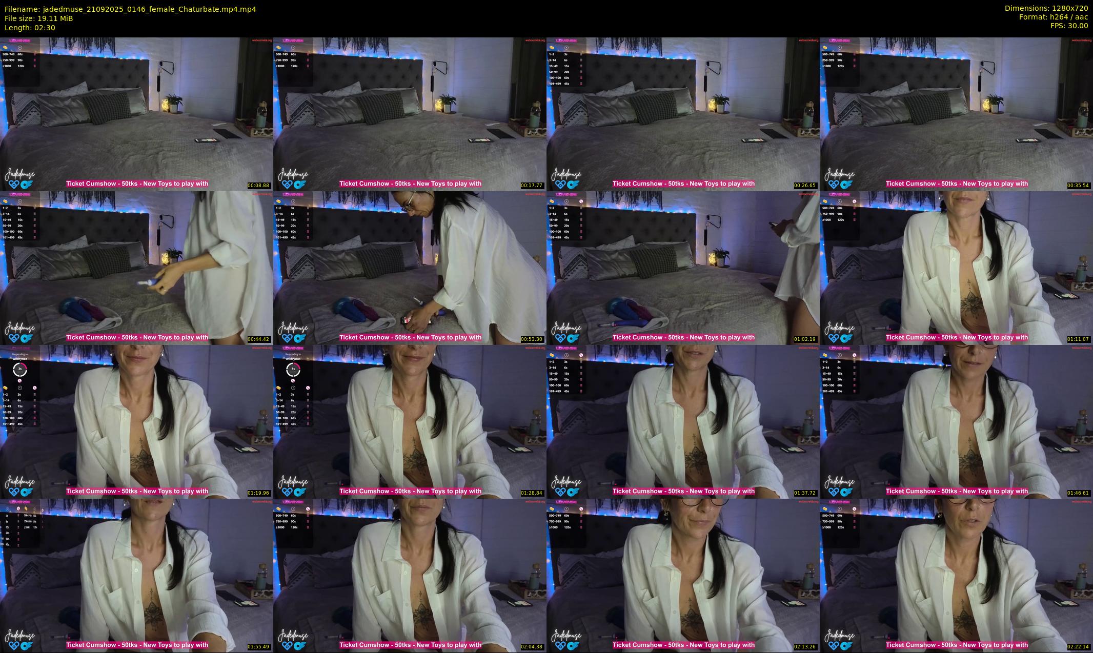 jadedmuse — 3 minute Chaturbate female cam show recording, 720p, Sep 21, 2025