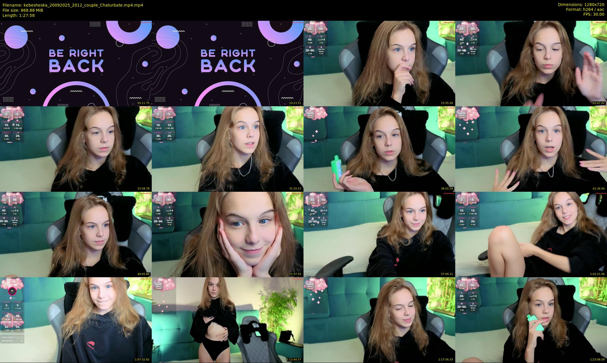 kebesheska — 88 minute Chaturbate couple cam show recording, 720p, Sep 20, 2025