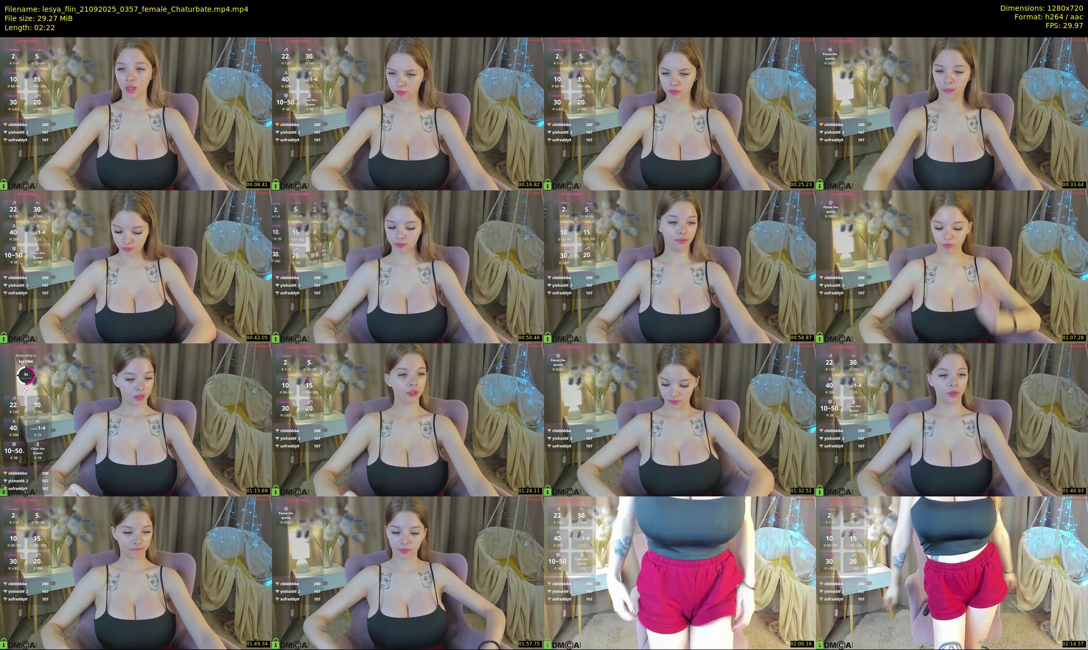 lesya_flin — 3 minute Chaturbate female cam show recording, 720p, Sep 21, 2025