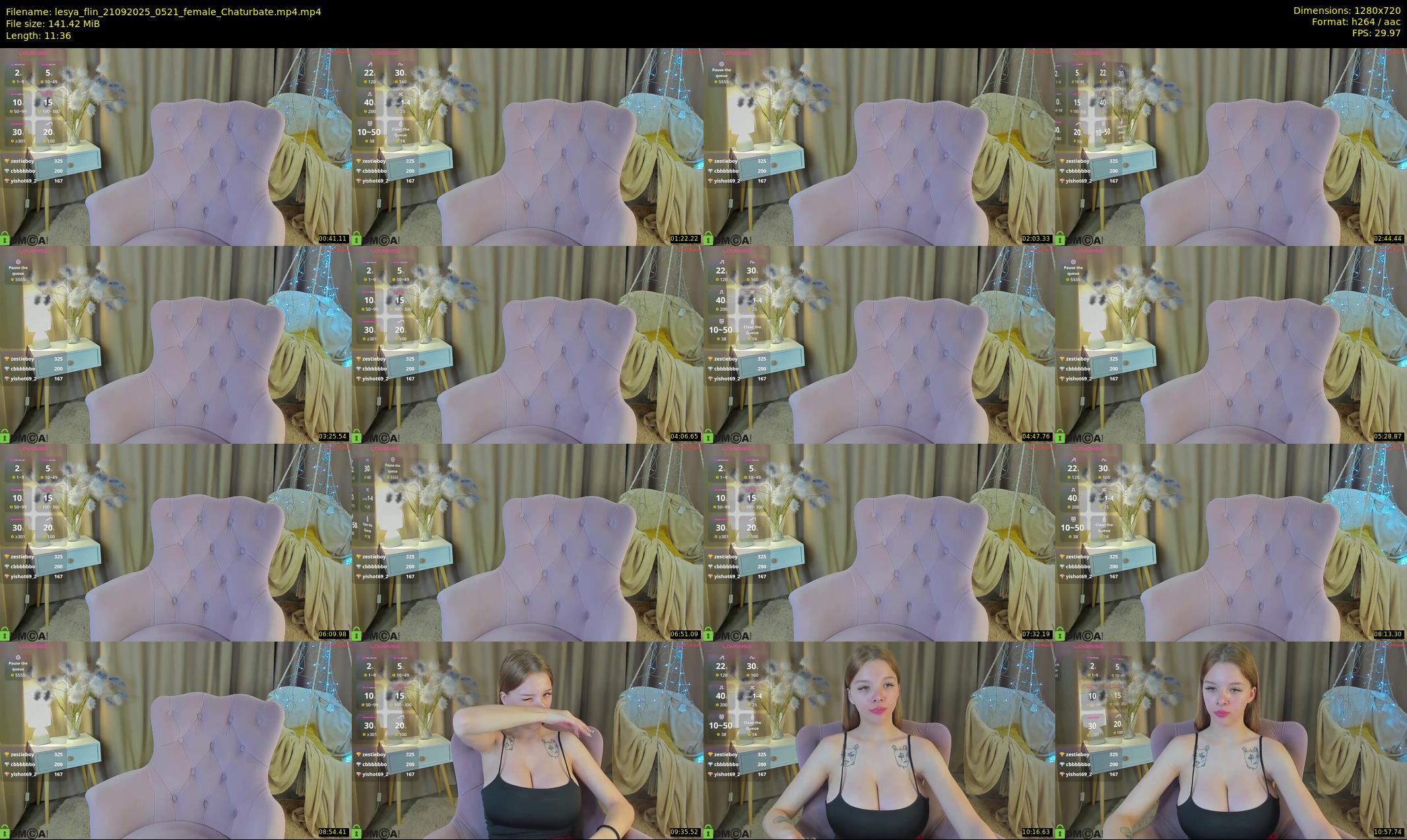lesya_flin — 12 minute Chaturbate female cam show recording, 720p, Sep 21, 2025