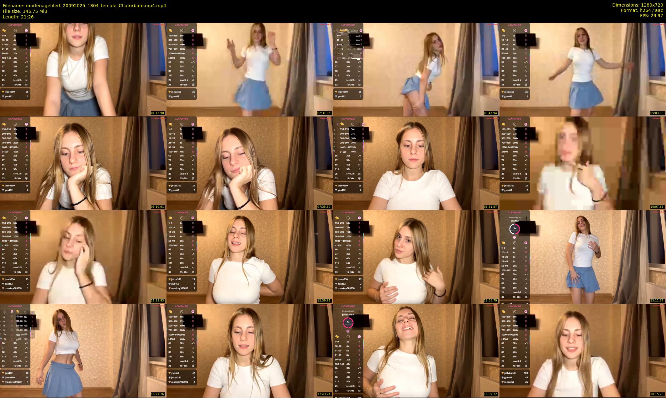 marlenagehlert — 22 minute Chaturbate female cam show recording, 720p, Sep 20, 2025
