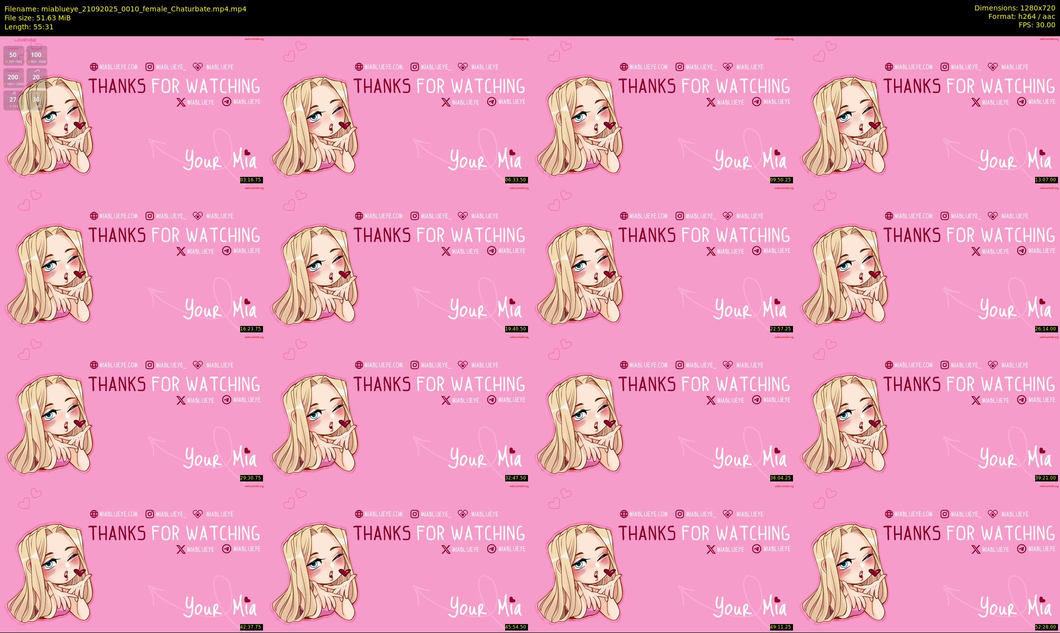 miablueye — 56 minute Chaturbate female cam show recording, 720p, Sep 21, 2025