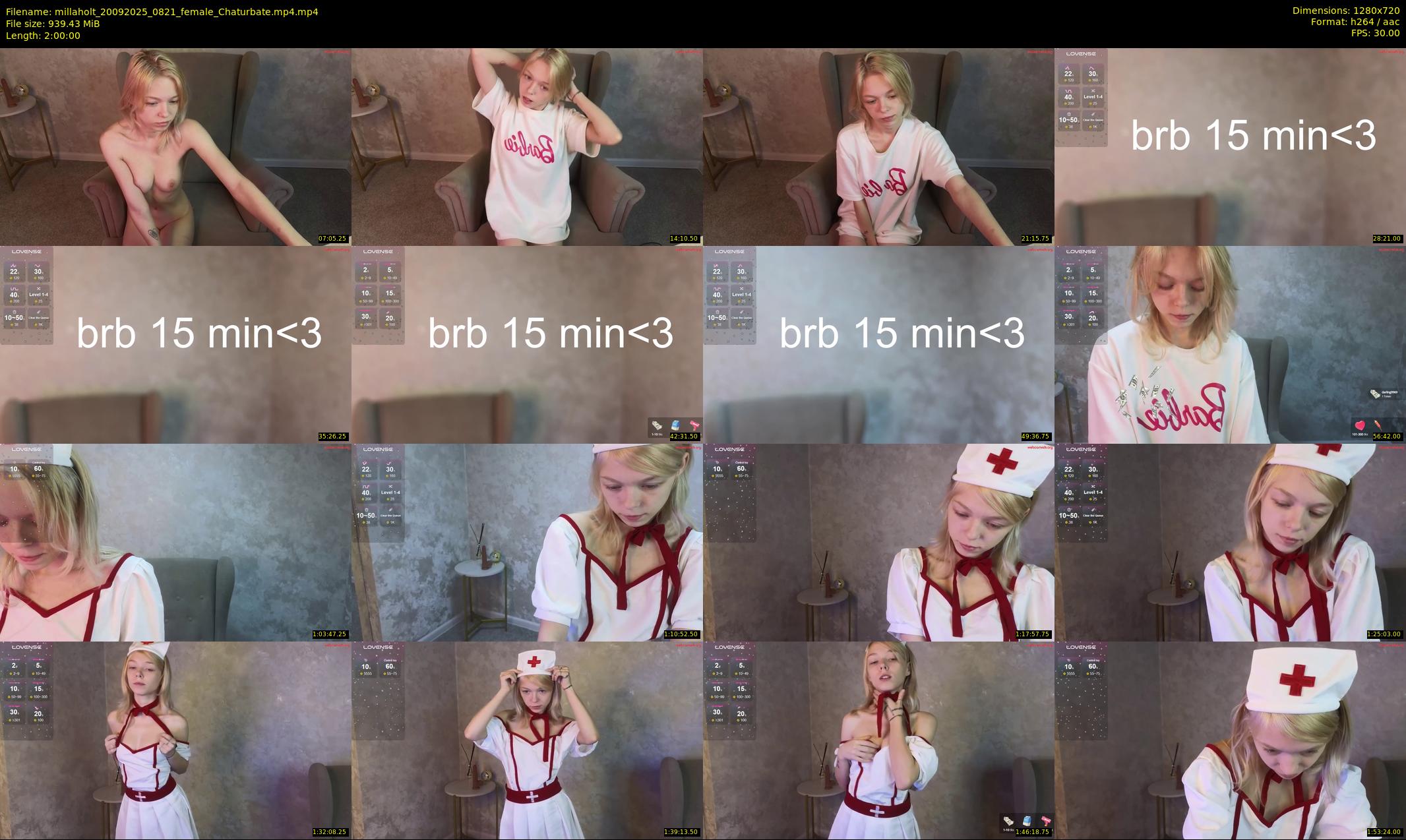 millaholt — 120 minute Chaturbate female cam show recording, 720p, Sep 20, 2025