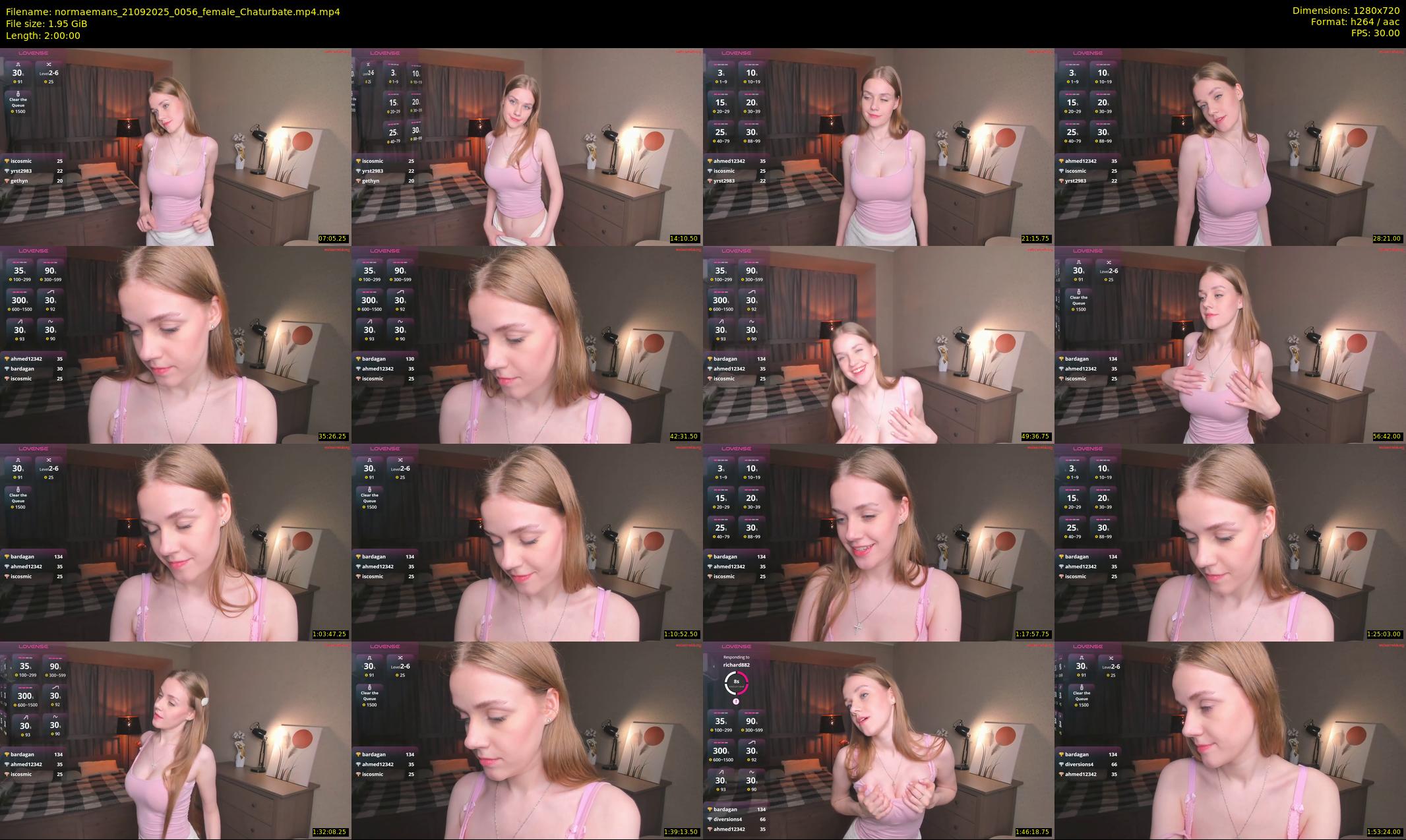 normaemans — 120 minute Chaturbate female cam show recording, 720p, Sep 21, 2025