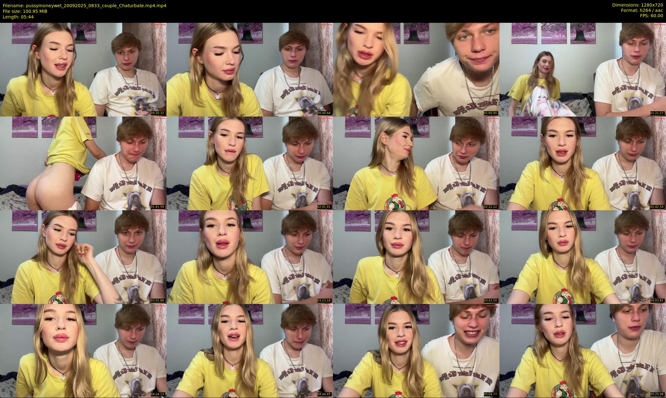 pussymoneywet — 6 minute Chaturbate couple cam show recording, 720p, Sep 20, 2025
