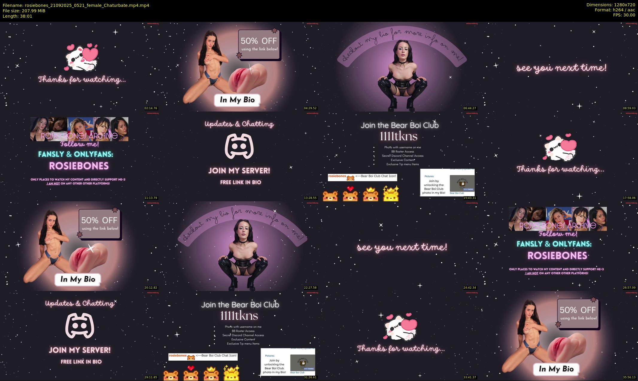 rosiebones — 39 minute Chaturbate female cam show recording, 720p, Sep 21, 2025