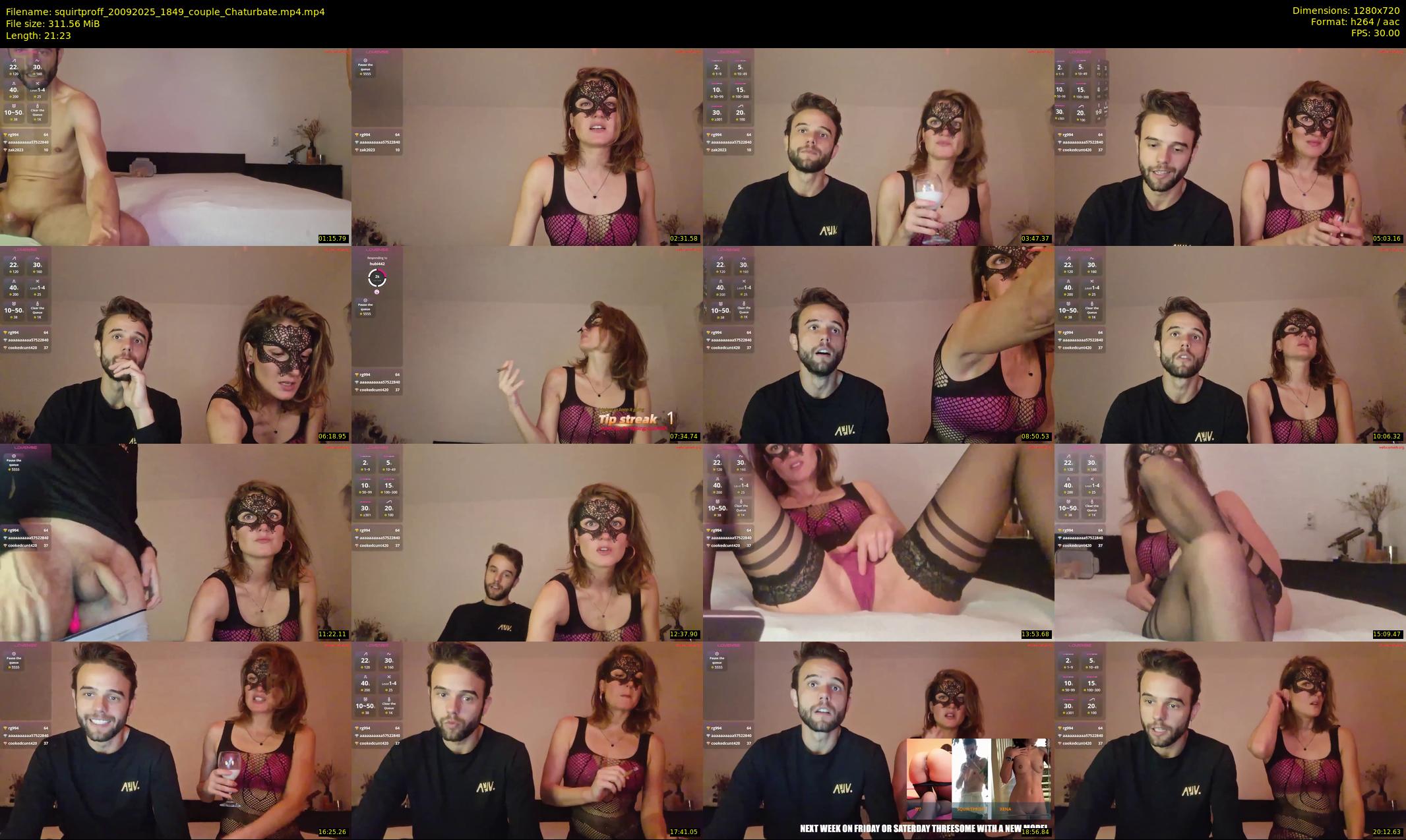 squirtproff — 22 minute Chaturbate couple cam show recording, 720p, Sep 20, 2025