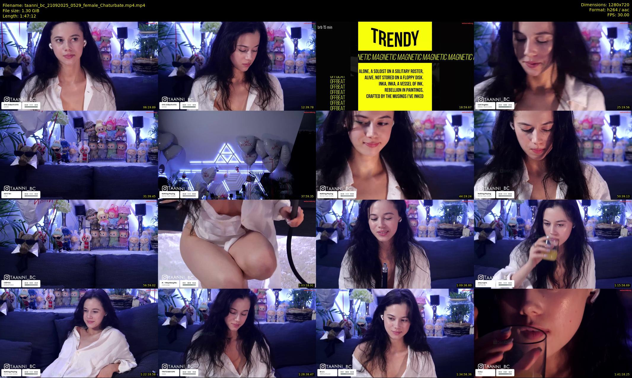 taanni_bc — 108 minute Chaturbate female cam show recording, 720p, Sep 21, 2025