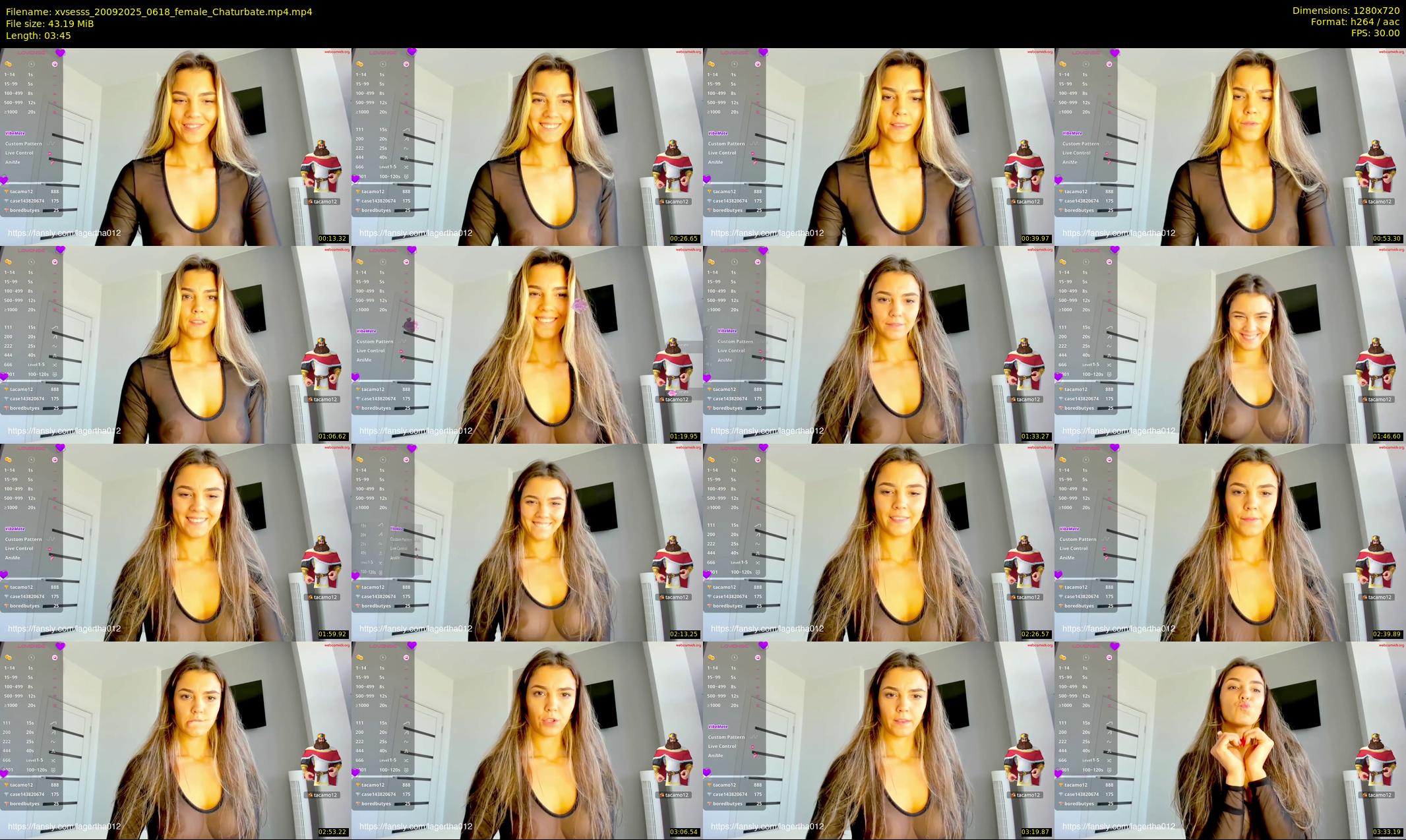 xvsesss — 4 minute Chaturbate female cam show recording, 720p, Sep 20, 2025