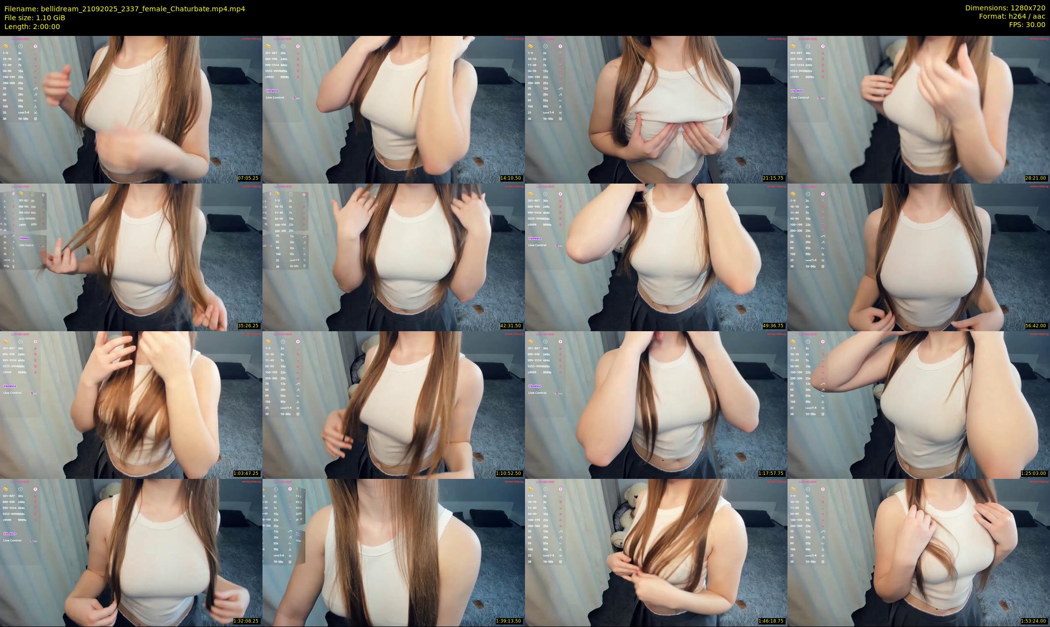 bellidream — 120 minute Chaturbate female cam show recording, 720p, Sep 21, 2025