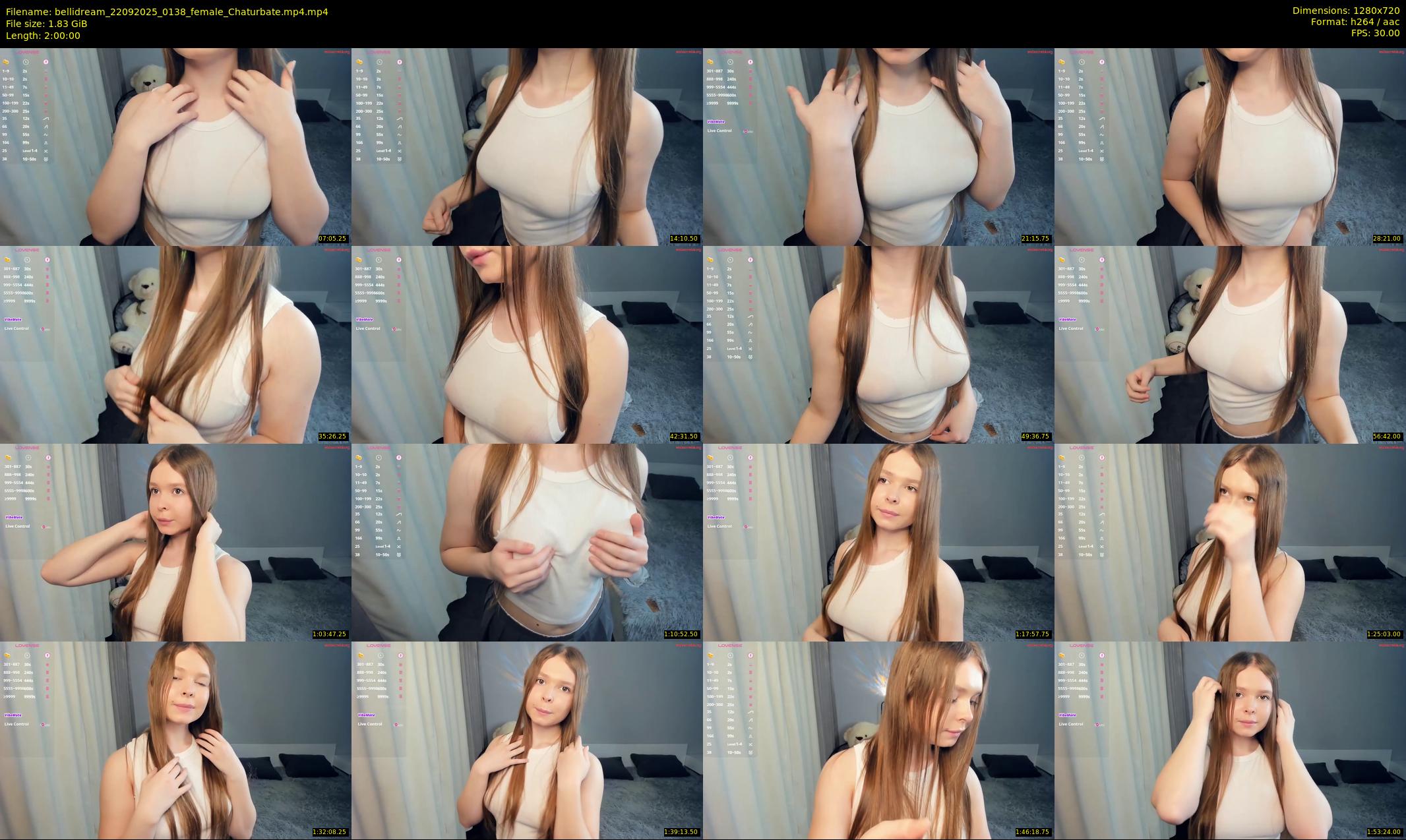 bellidream — 120 minute Chaturbate female cam show recording, 720p, Sep 22, 2025
