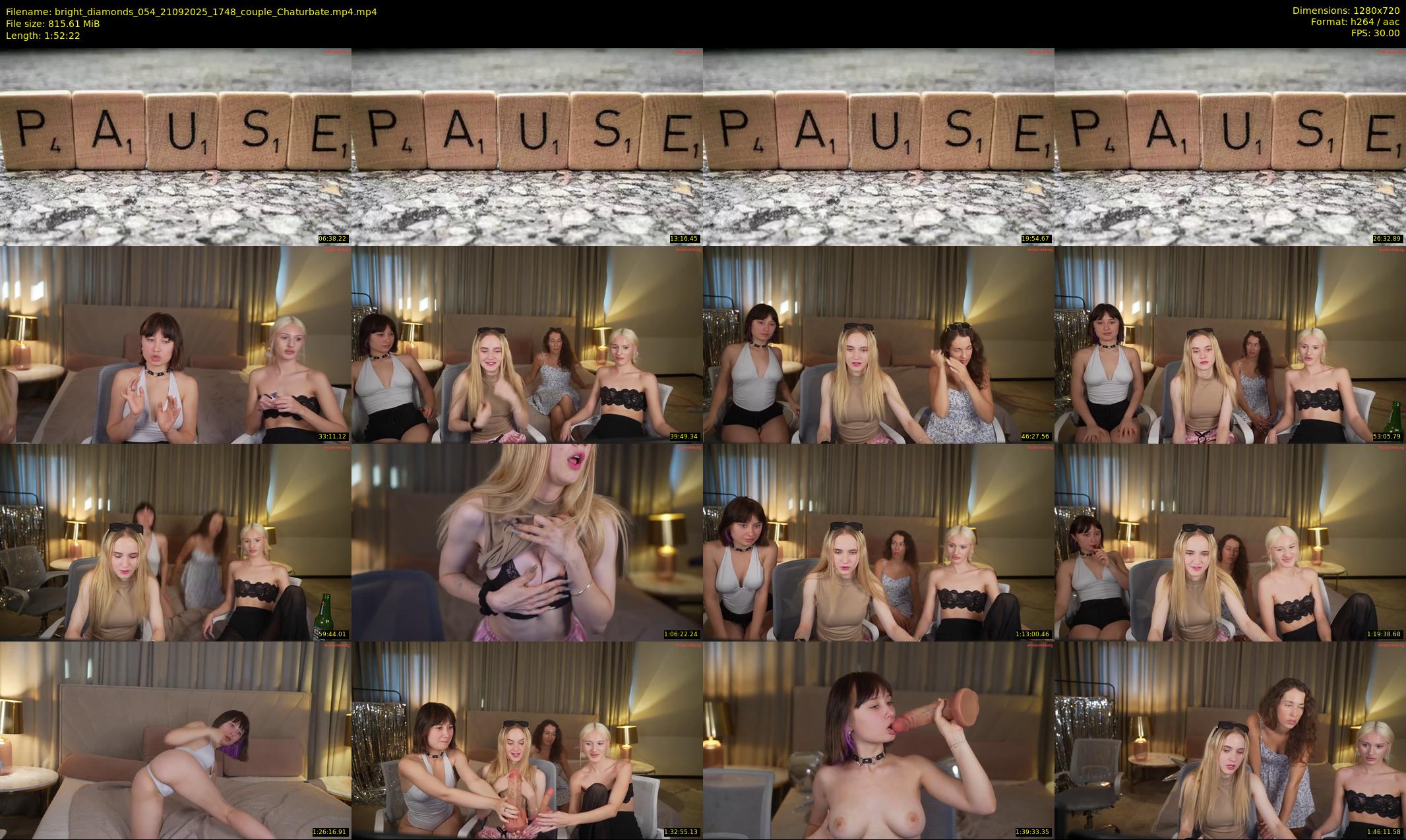 bright_diamonds_054 — 113 minute Chaturbate couple cam show recording, 720p, Sep 21, 2025