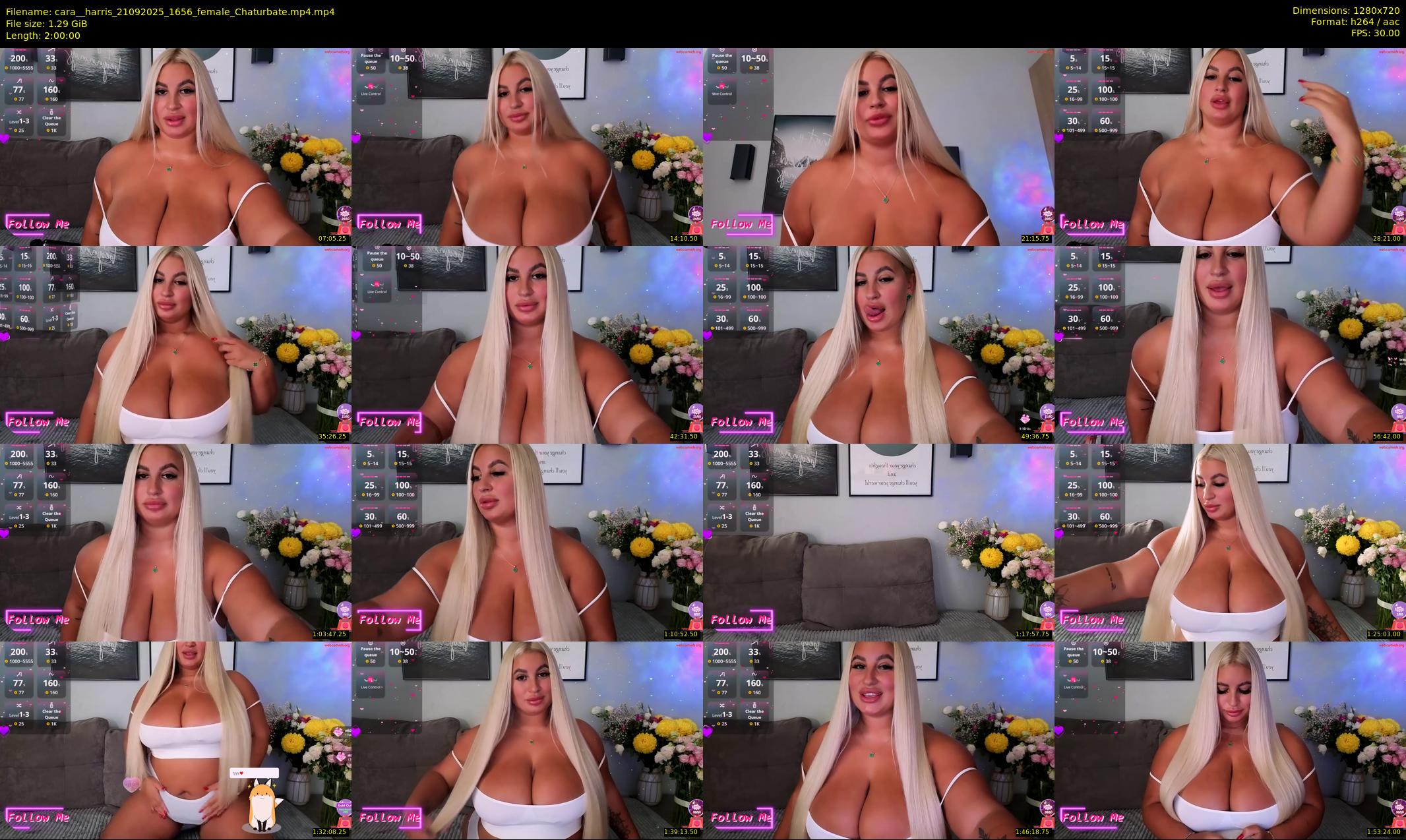 cara__harris — 120 minute Chaturbate female cam show recording, 720p, Sep 21, 2025