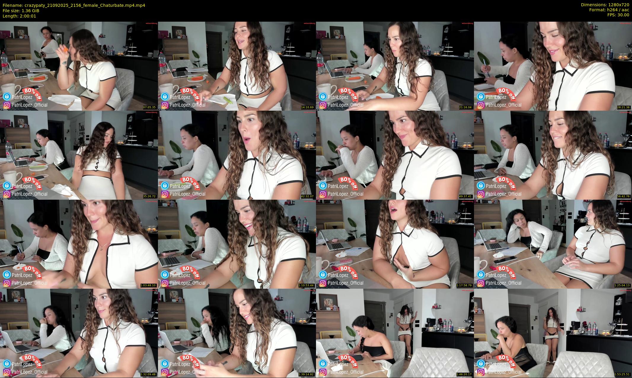 crazypaty — 121 minute Chaturbate female cam show recording, 720p, Sep 21, 2025
