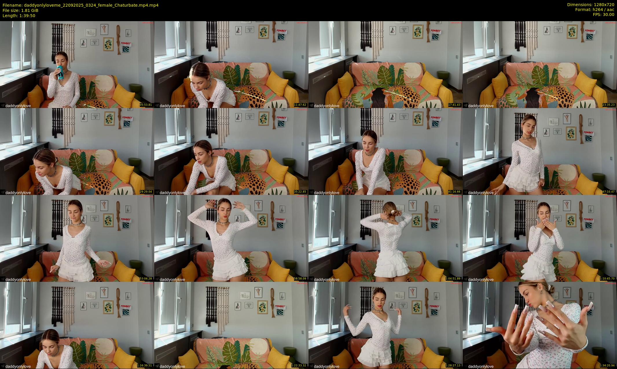 daddyonlyloveme — 100 minute Chaturbate female cam show recording, 720p, Sep 22, 2025
