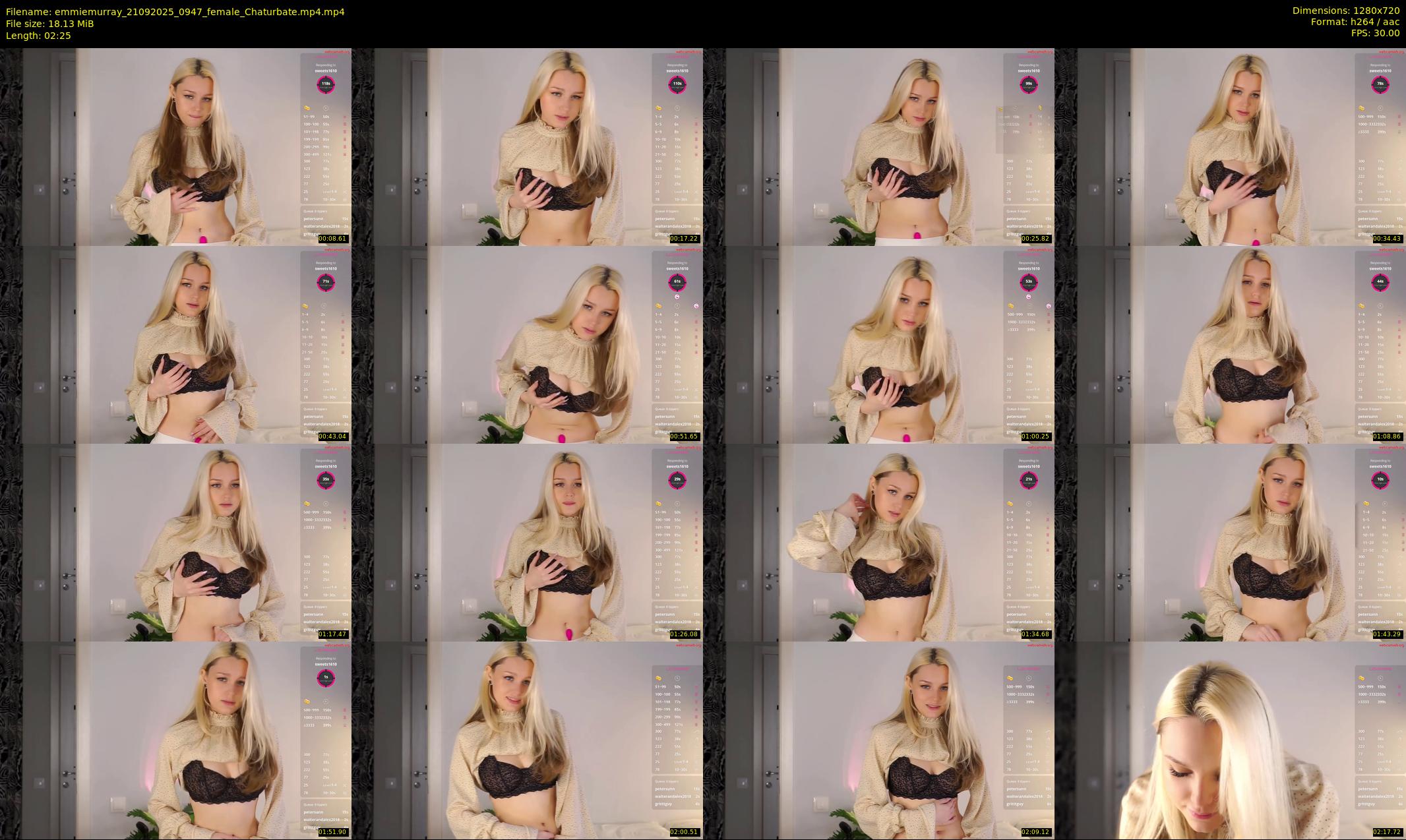 emmiemurray — 3 minute Chaturbate female cam show recording, 720p, Sep 21, 2025