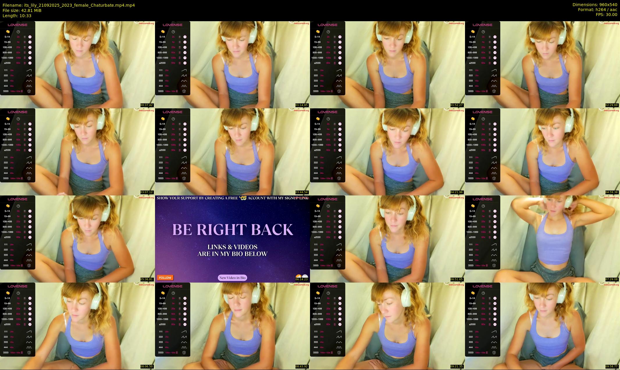 its_lily — 11 minute Chaturbate female cam show recording, 480p, Sep 21, 2025