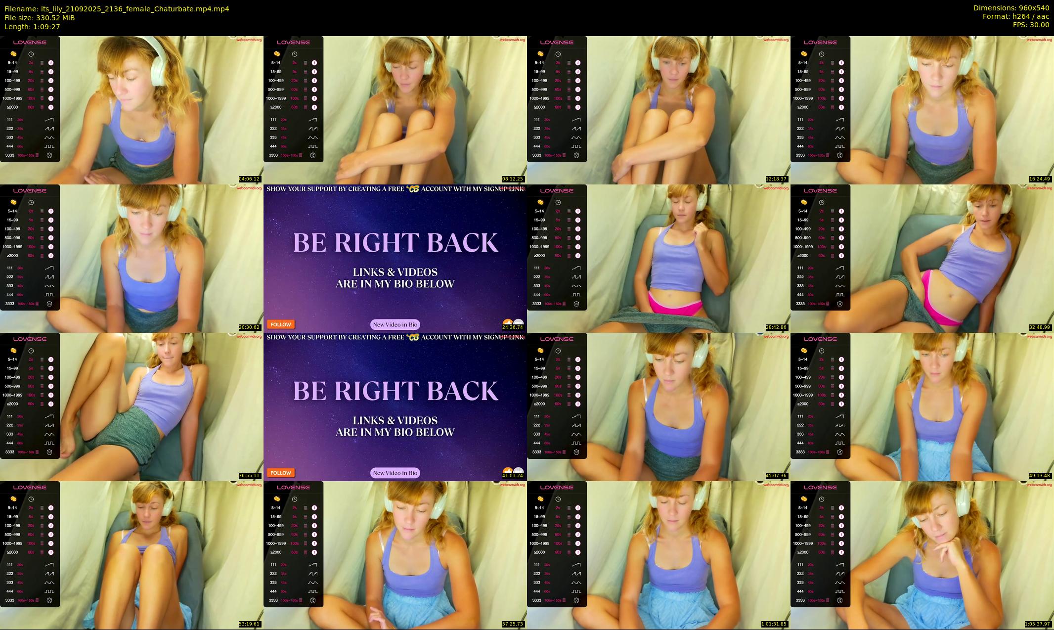 its_lily — 70 minute Chaturbate female cam show recording, 480p, Sep 21, 2025