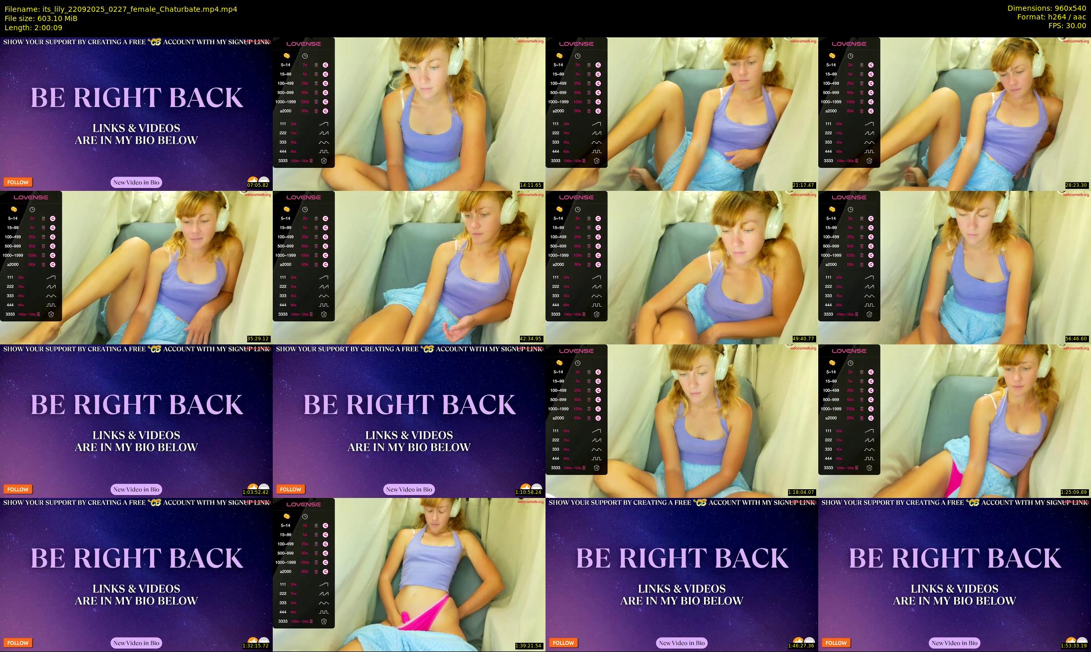its_lily — 121 minute Chaturbate female cam show recording, 480p, Sep 22, 2025