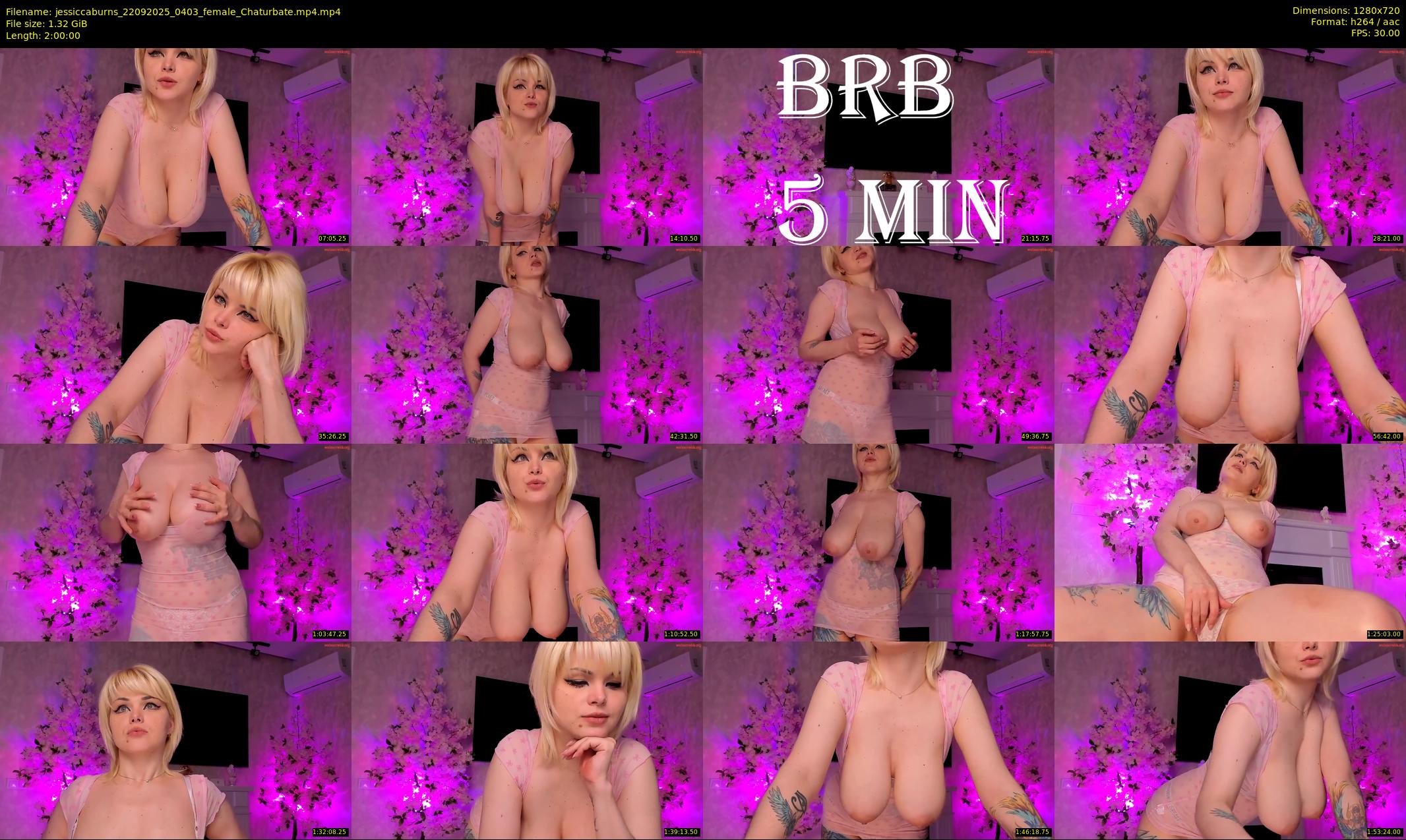 jessiccaburns — 120 minute Chaturbate female cam show recording, 720p, Sep 22, 2025