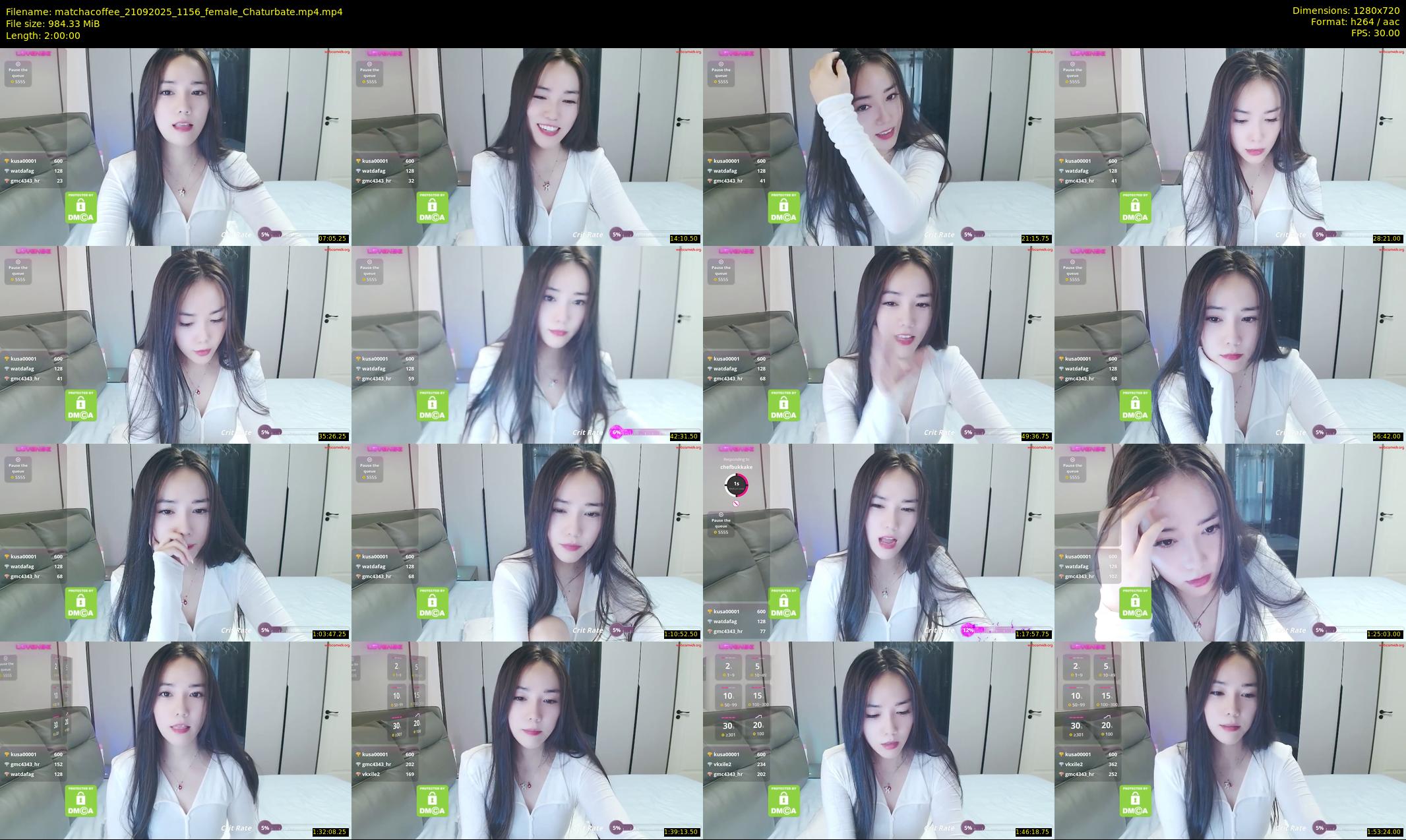 matchacoffee — 120 minute Chaturbate female cam show recording, 720p, Sep 21, 2025