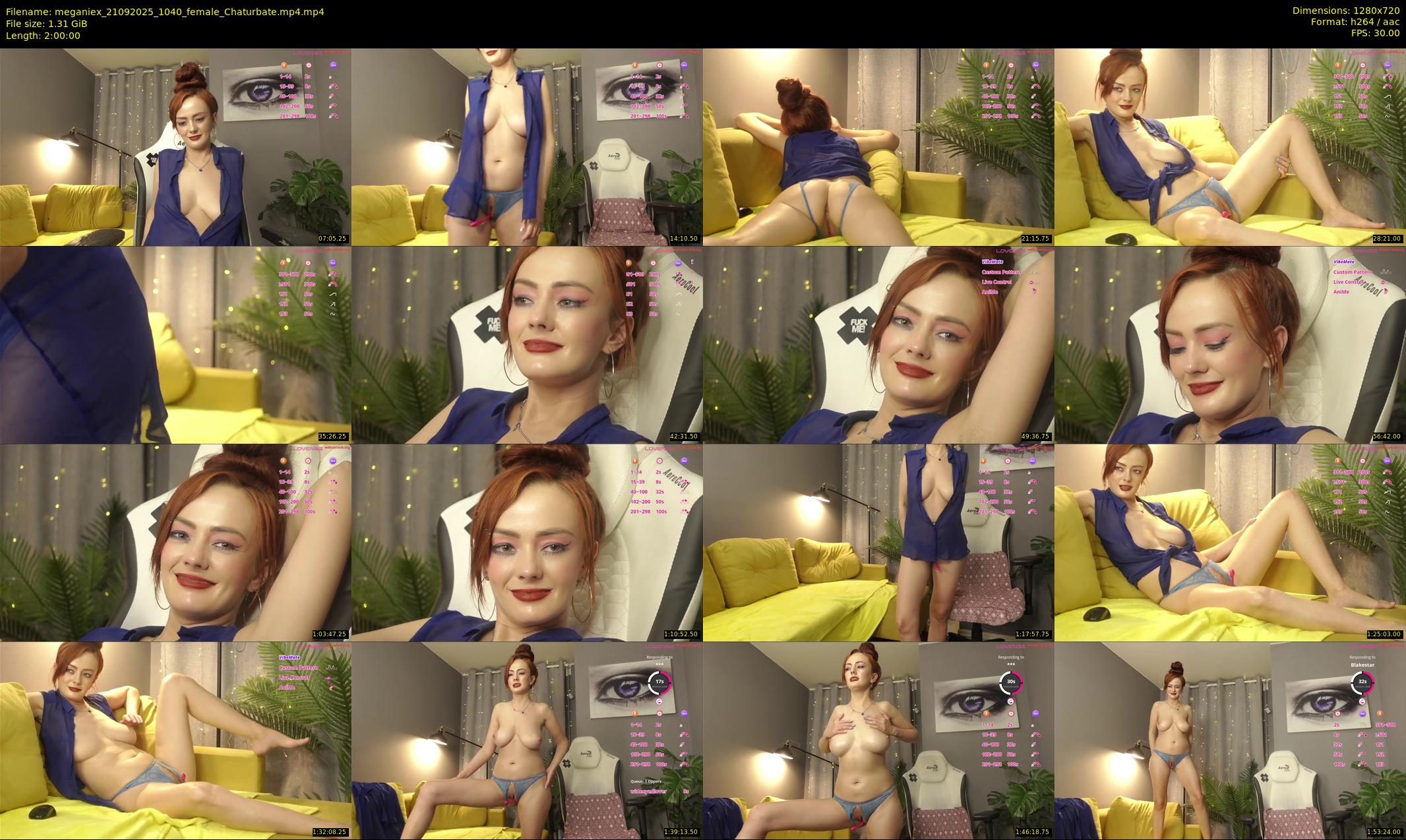 meganiex — 120 minute Chaturbate female cam show recording, 720p, Sep 21, 2025