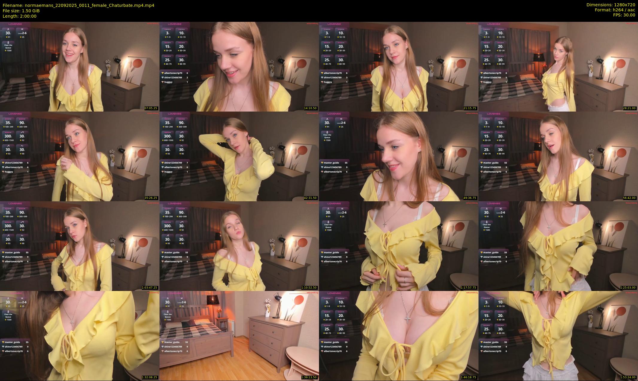 normaemans — 120 minute Chaturbate female cam show recording, 720p, Sep 22, 2025