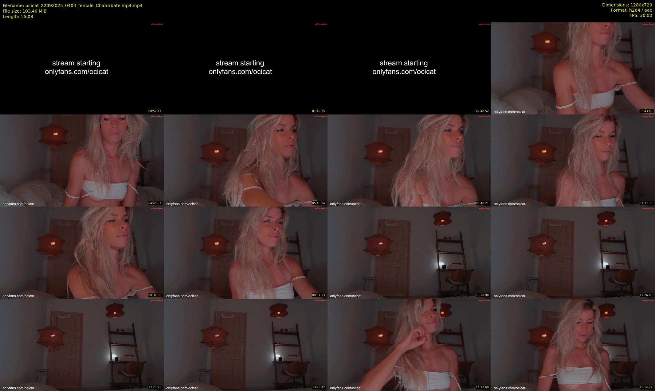 ocicat — 17 minute Chaturbate female cam show recording, 720p, Sep 22, 2025
