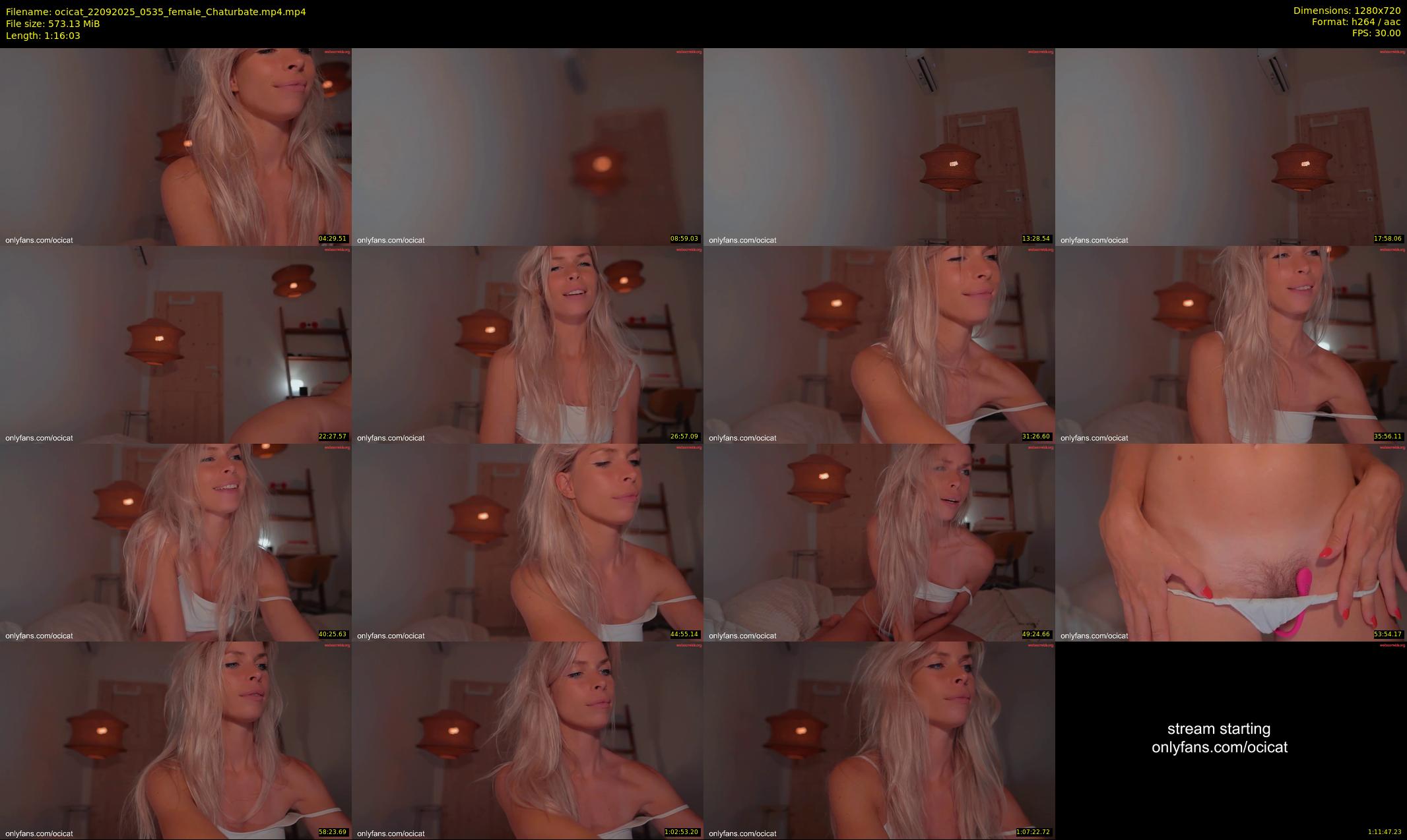 ocicat — 77 minute Chaturbate female cam show recording, 720p, Sep 22, 2025