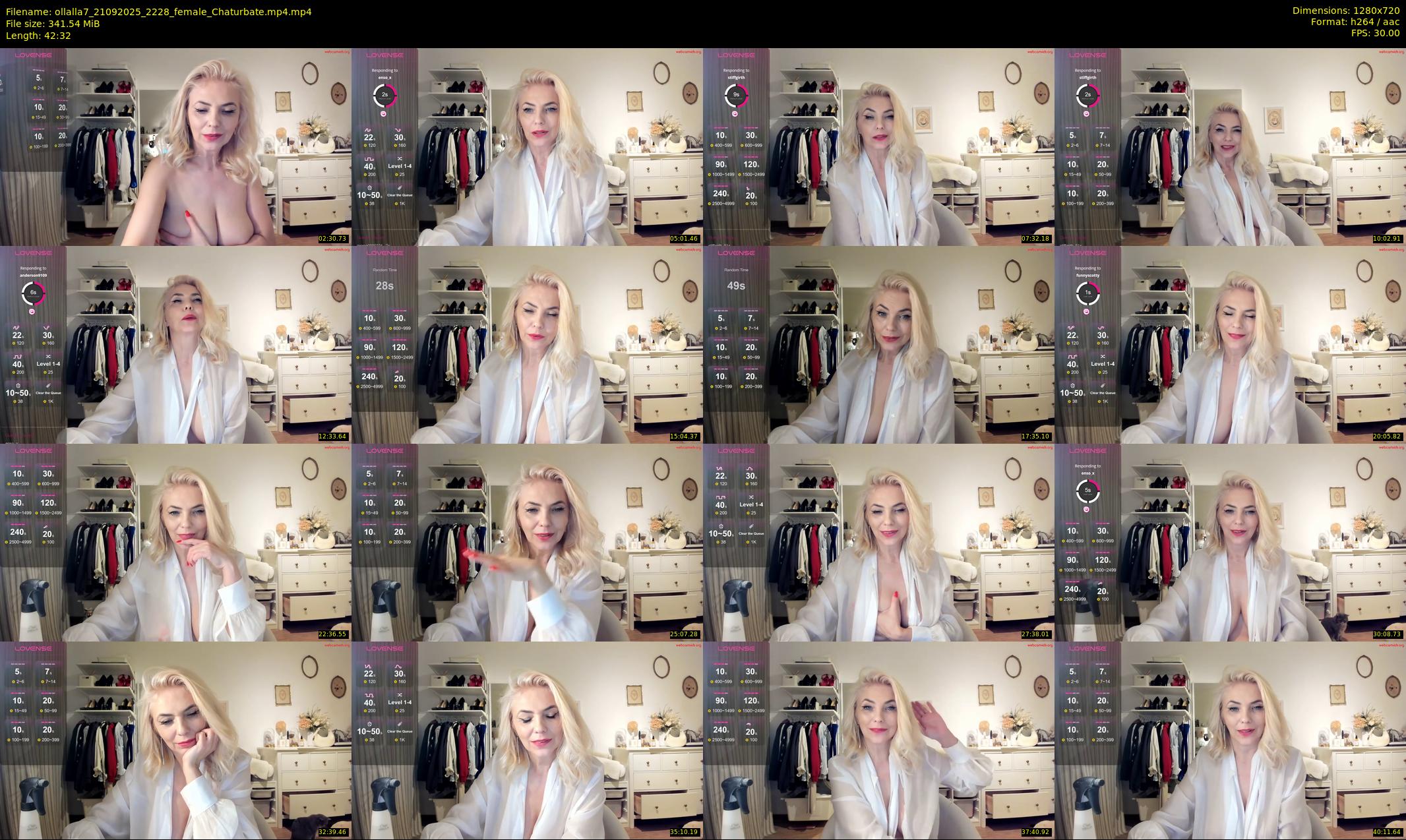ollalla7 — 43 minute Chaturbate female cam show recording, 720p, Sep 21, 2025