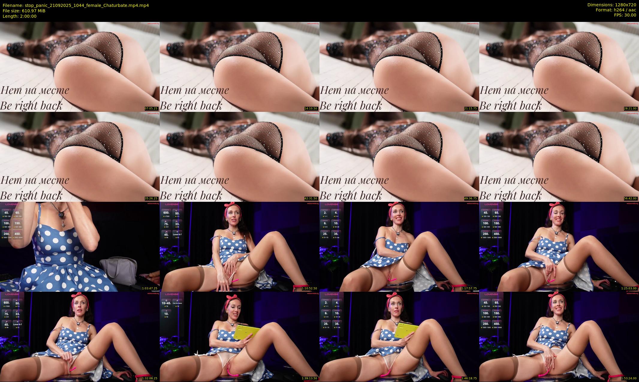 stop_panic — 120 minute Chaturbate female cam show recording, 720p, Sep 21, 2025