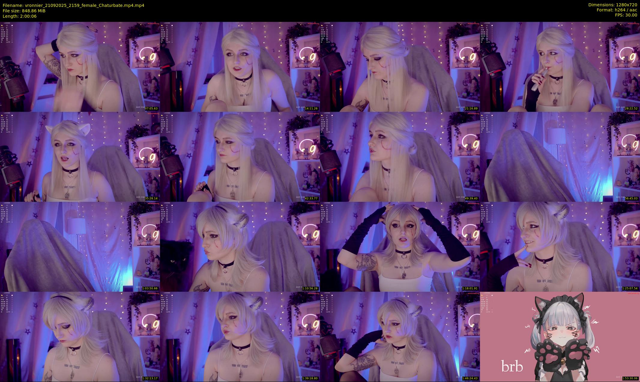 vronnier — 121 minute Chaturbate female cam show recording, 720p, Sep 21, 2025