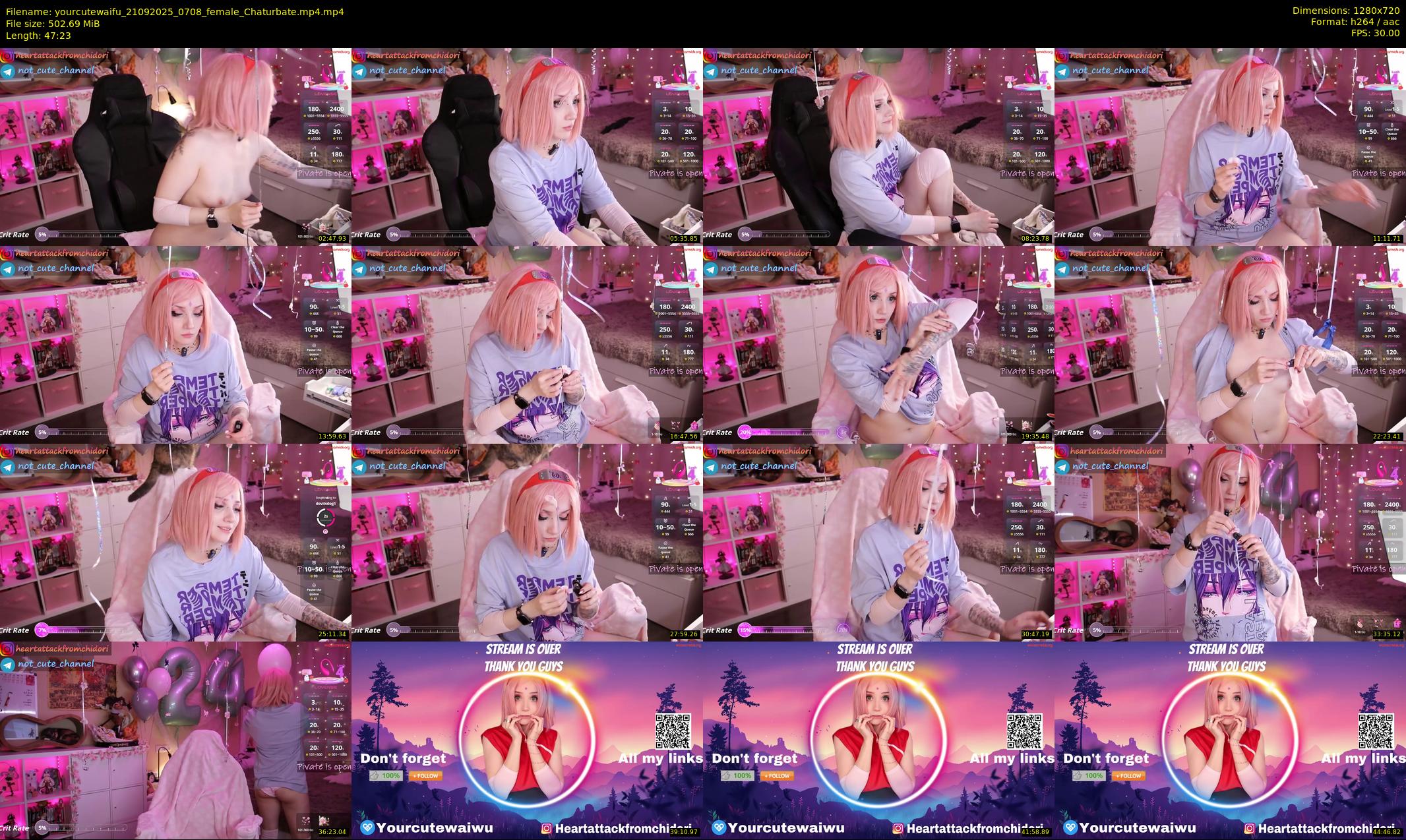 yourcutewaifu — 48 minute Chaturbate female cam show recording, 720p, Sep 21, 2025
